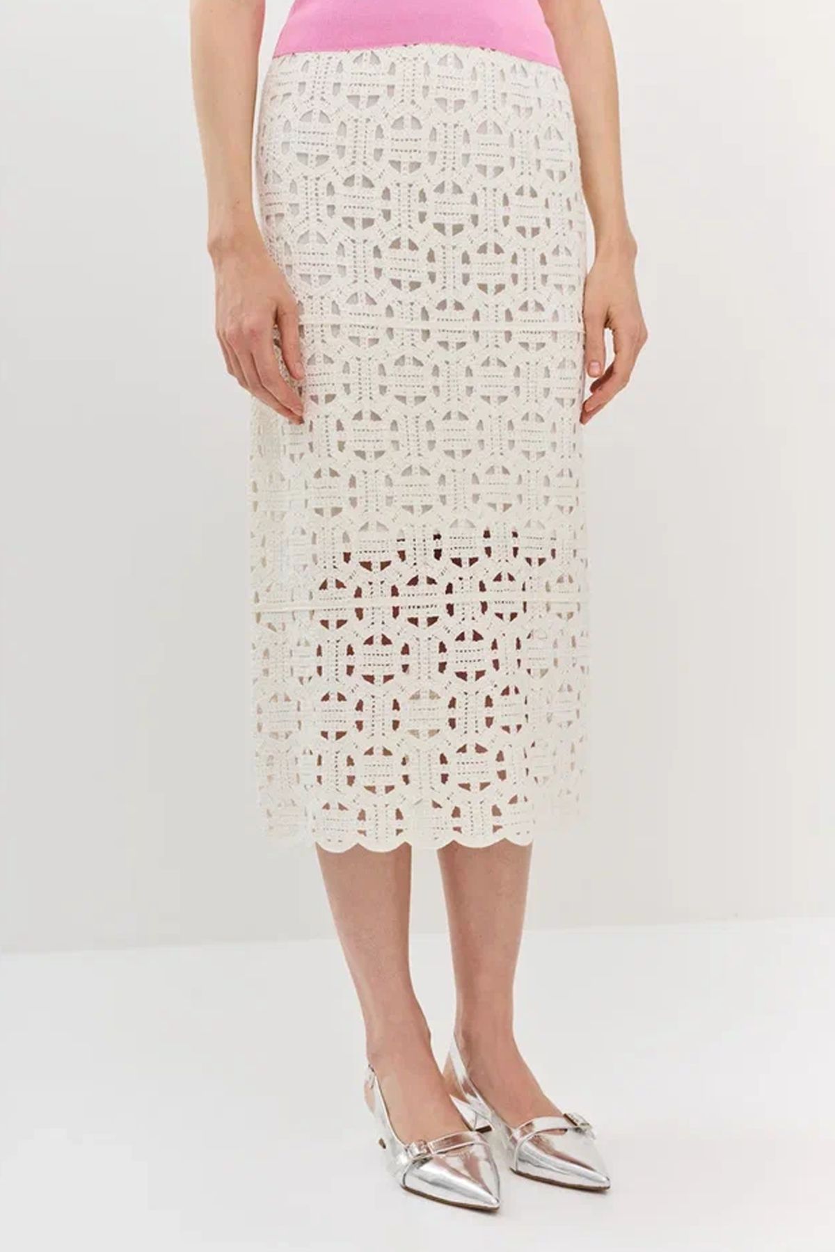 Ажурная юбка длины миди, 42р