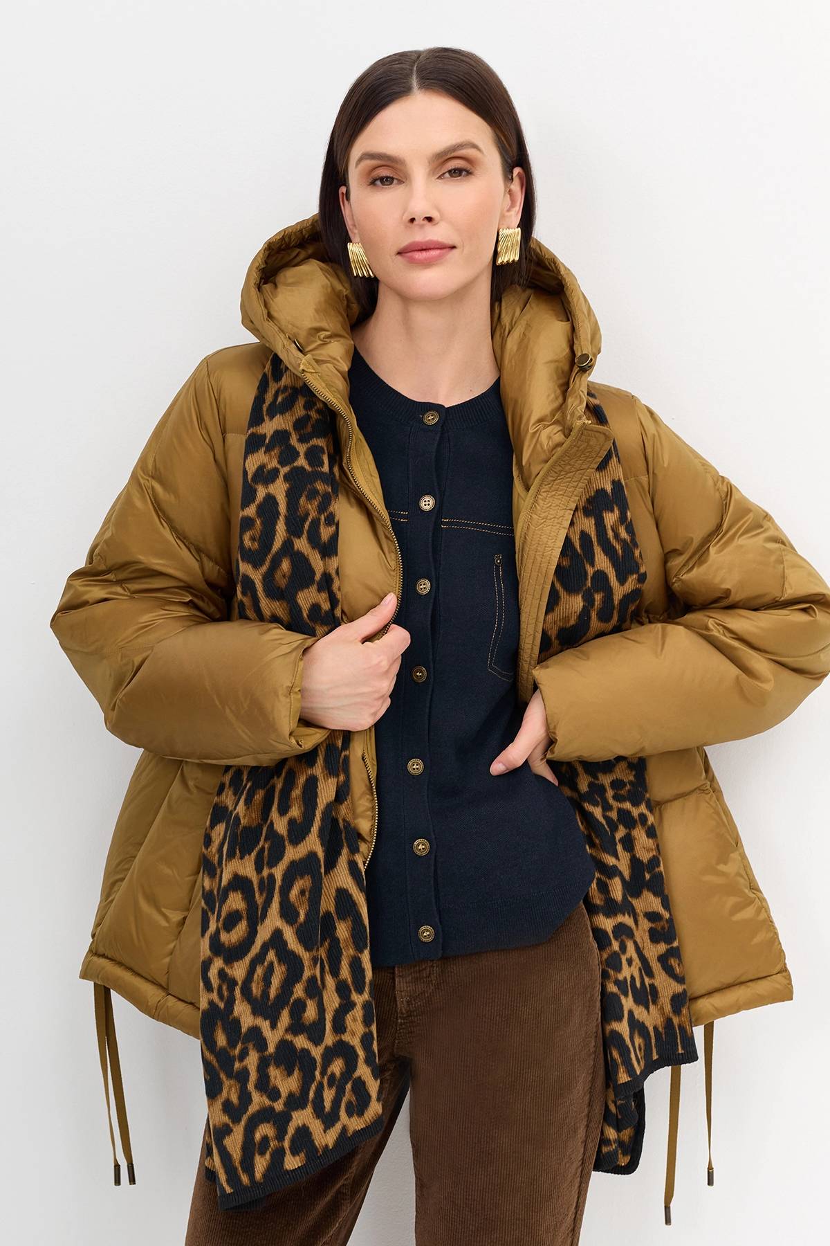 Шарф с анималистичным принтом, One