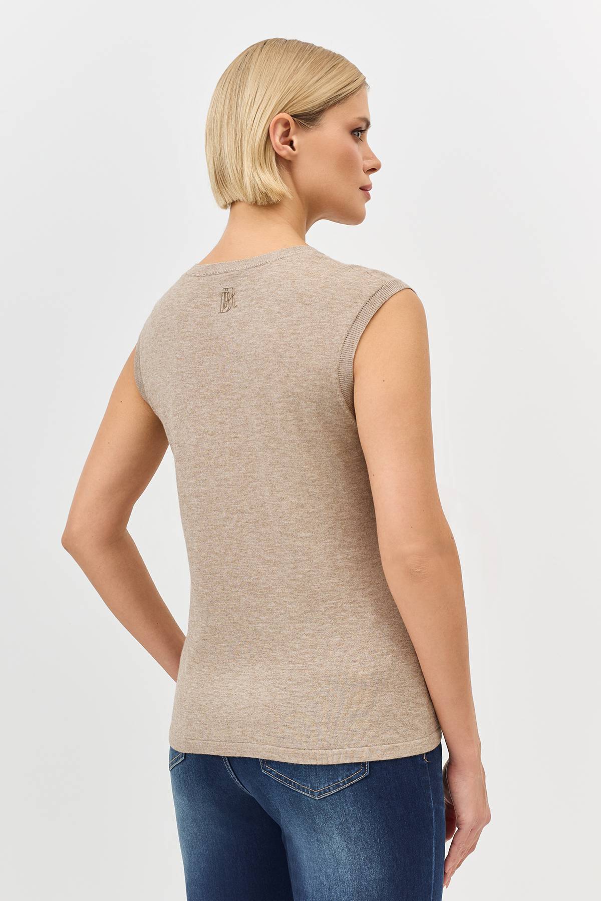 Вязаный топ с шелком, 34