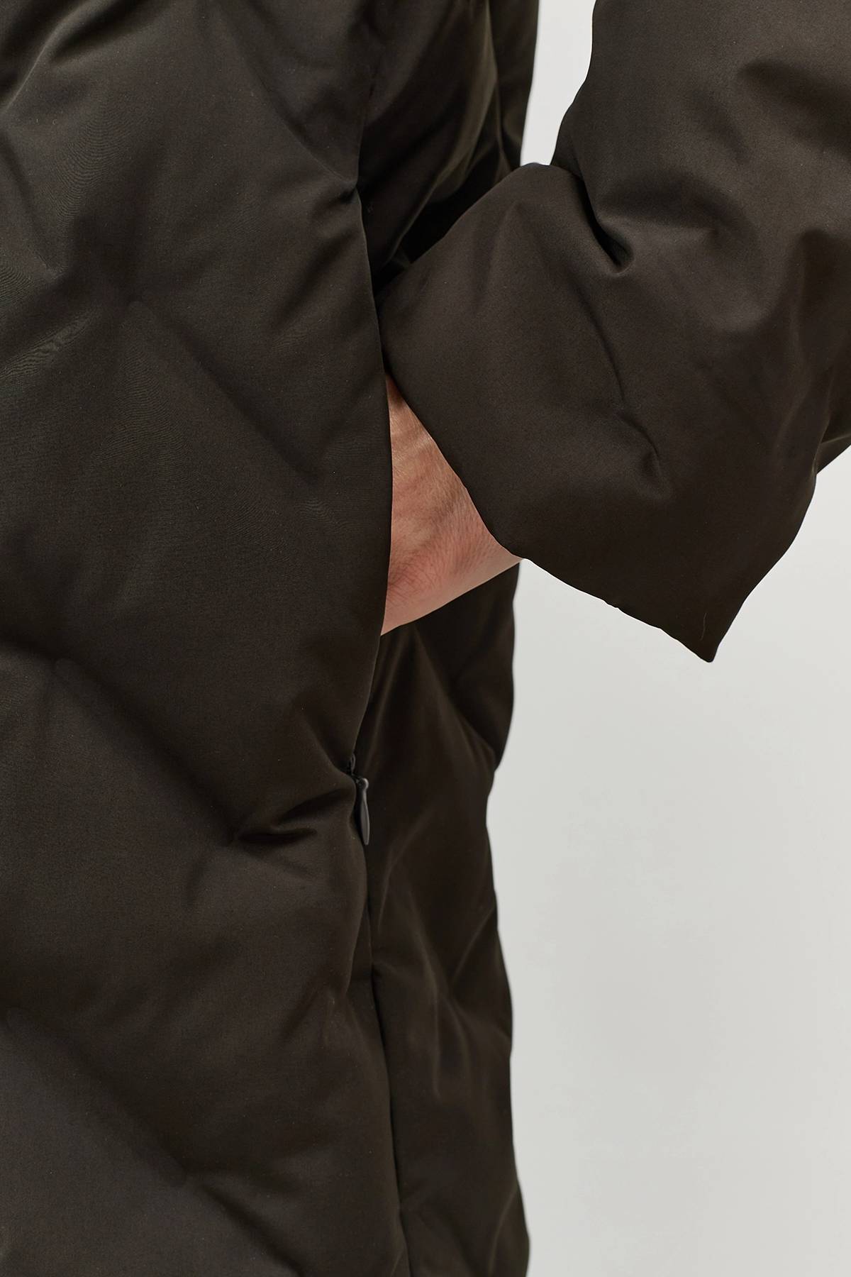 Лимитированная серия темно-зеленая куртка с палантином , 42