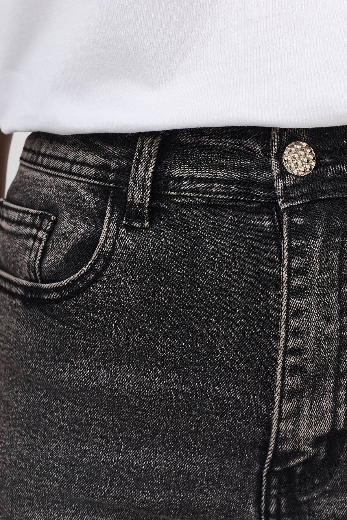 Широкие графитовые джинсы, 42