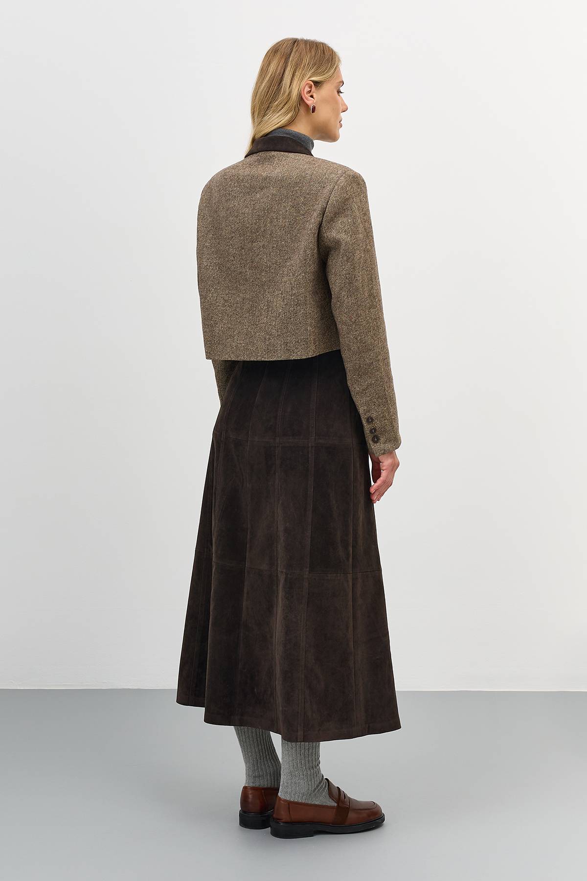 Лимитированная серия укороченный жакет из твида и ремень, 40