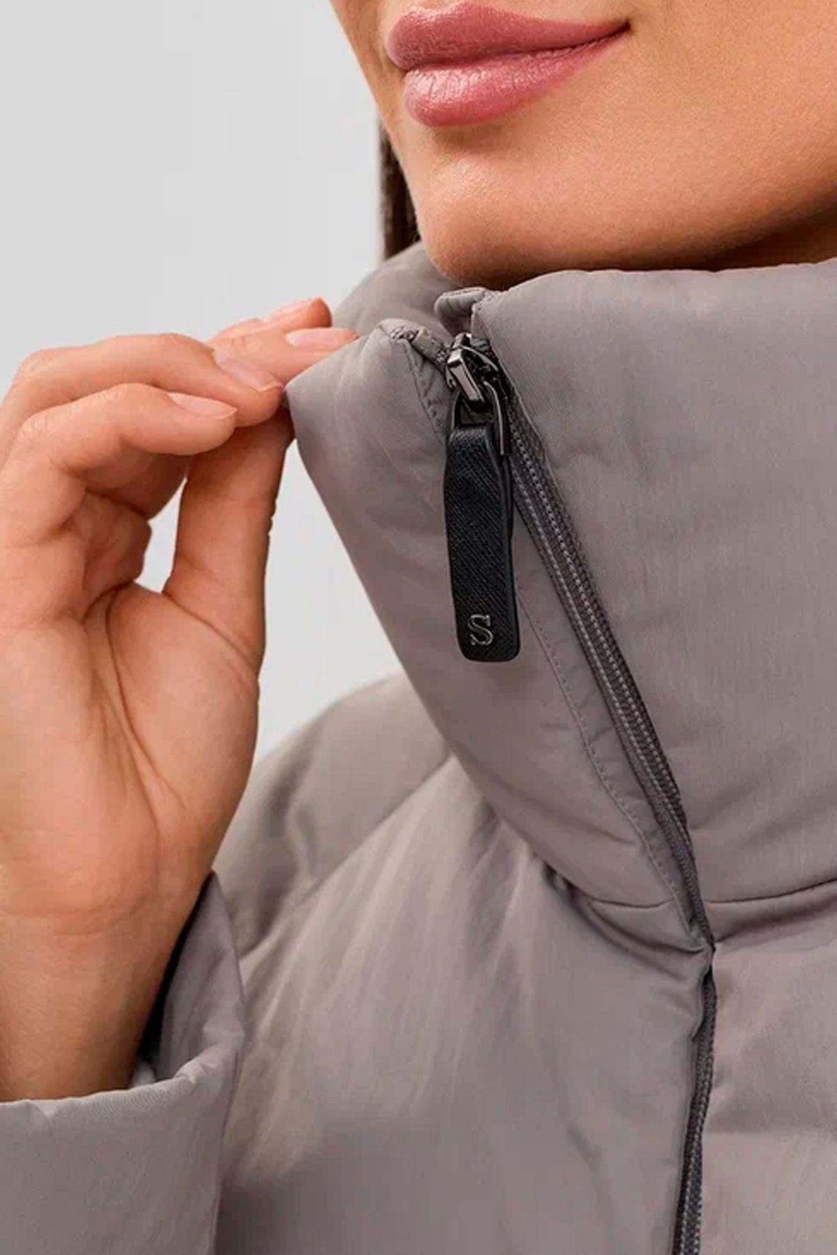 Укороченное пальто с внутренней стежкой в цвете какао, 44р