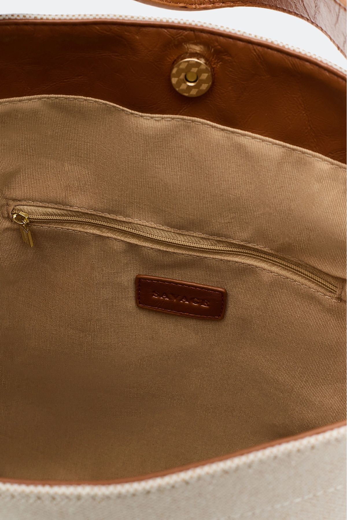 Сумка-шоппер из текстиля и искусственной кожи, One