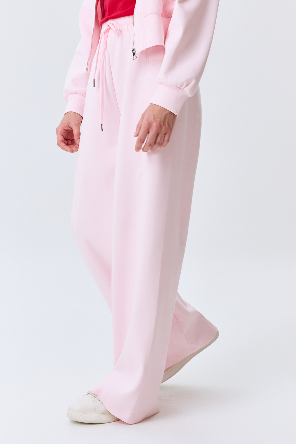 Трикотажные розовые брюки из хлопка, 50