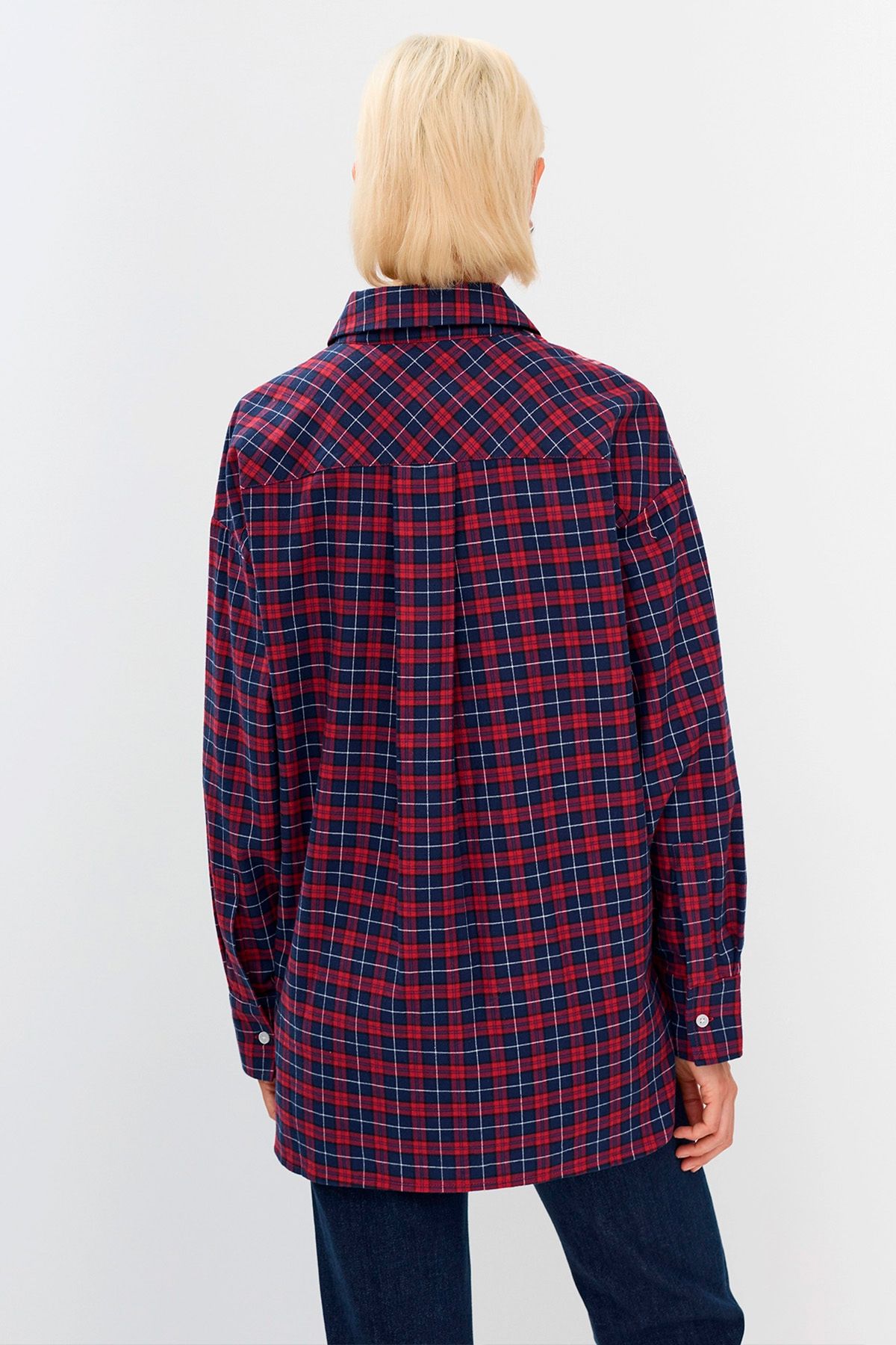 Рубашка в клетку в стиле Patchwork, 40р