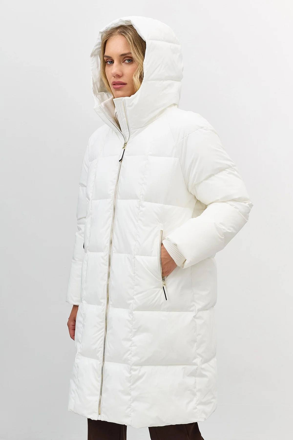 Теплое пальто с квадратной стежкой, 52