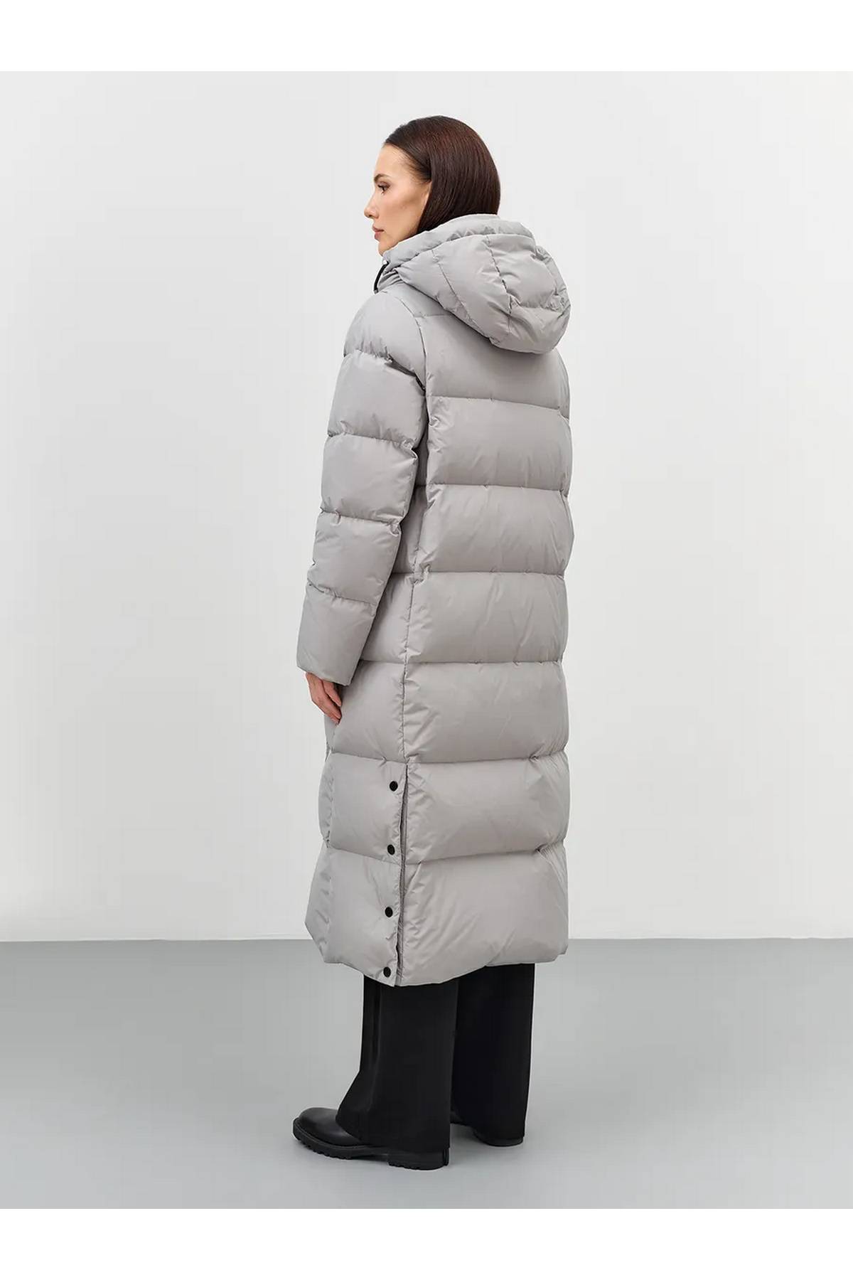 Лимитированная серия длинный пуховик на натуральном утеплителе и палантин, 48