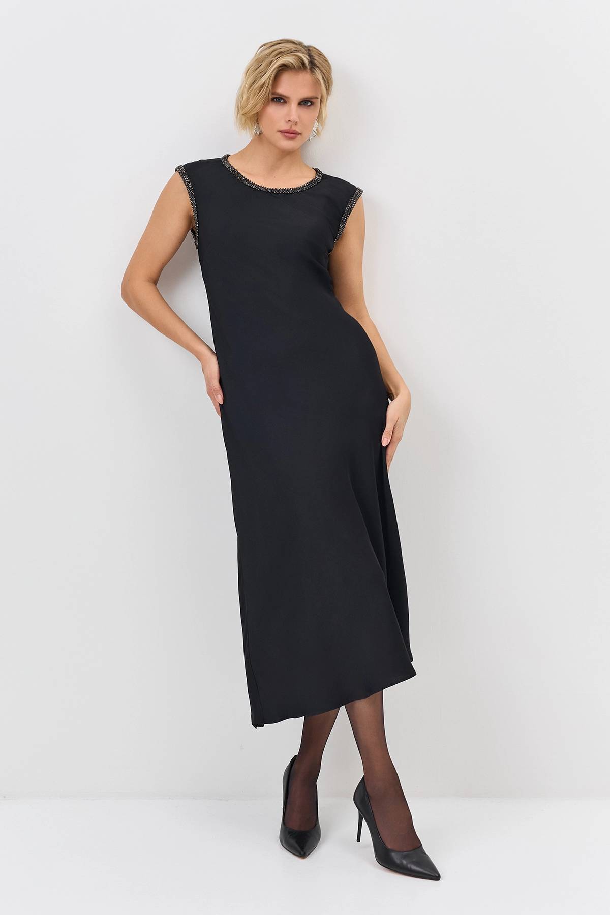 Лимитрированная серия элегантное платье из вискозы и ремень, 34