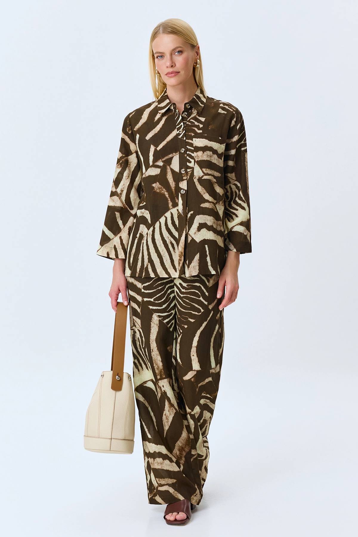 Брюки из тенселя в стиле "Сафари", 44