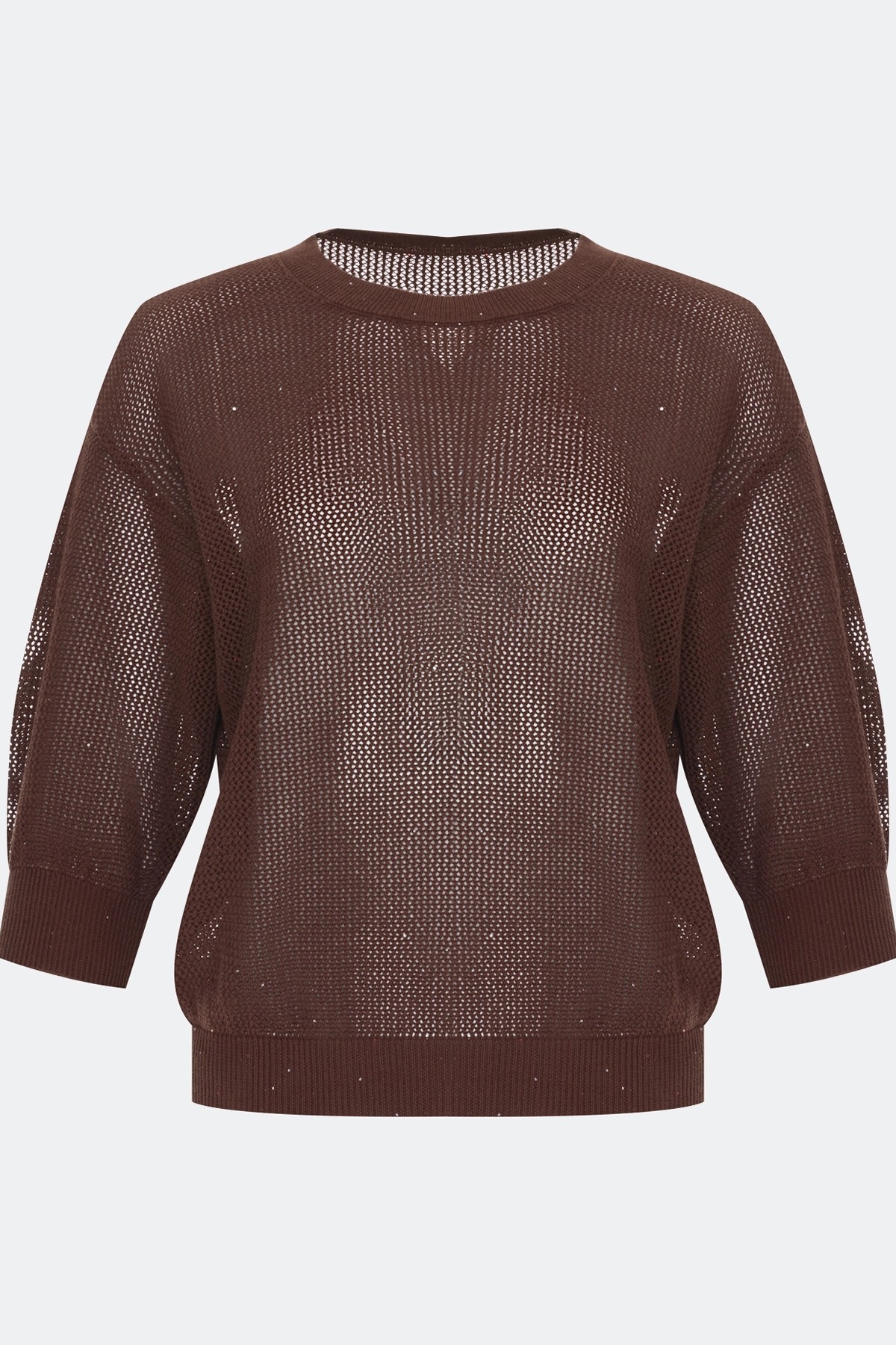 Ажурный джемпер с мерцающими пайетками, 52