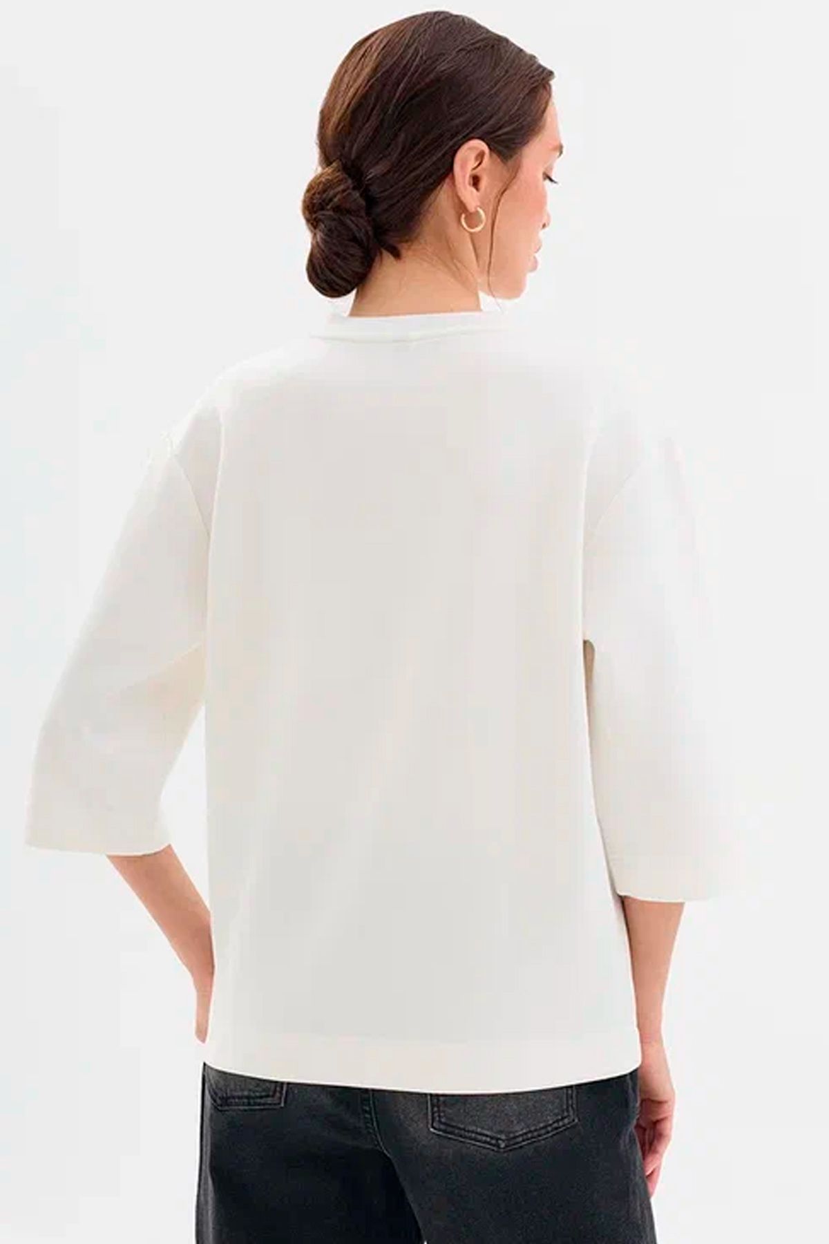 Джемпер с фото-принтом и рукавом 3/4, 48р