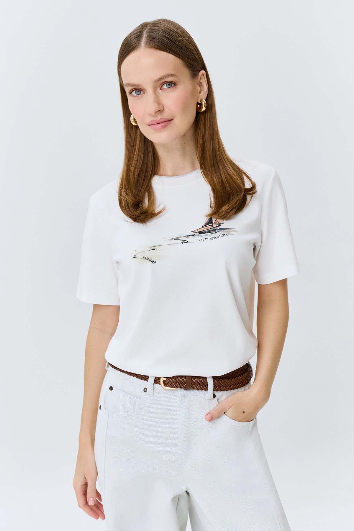 Футболка с принтом из хлопка, 34