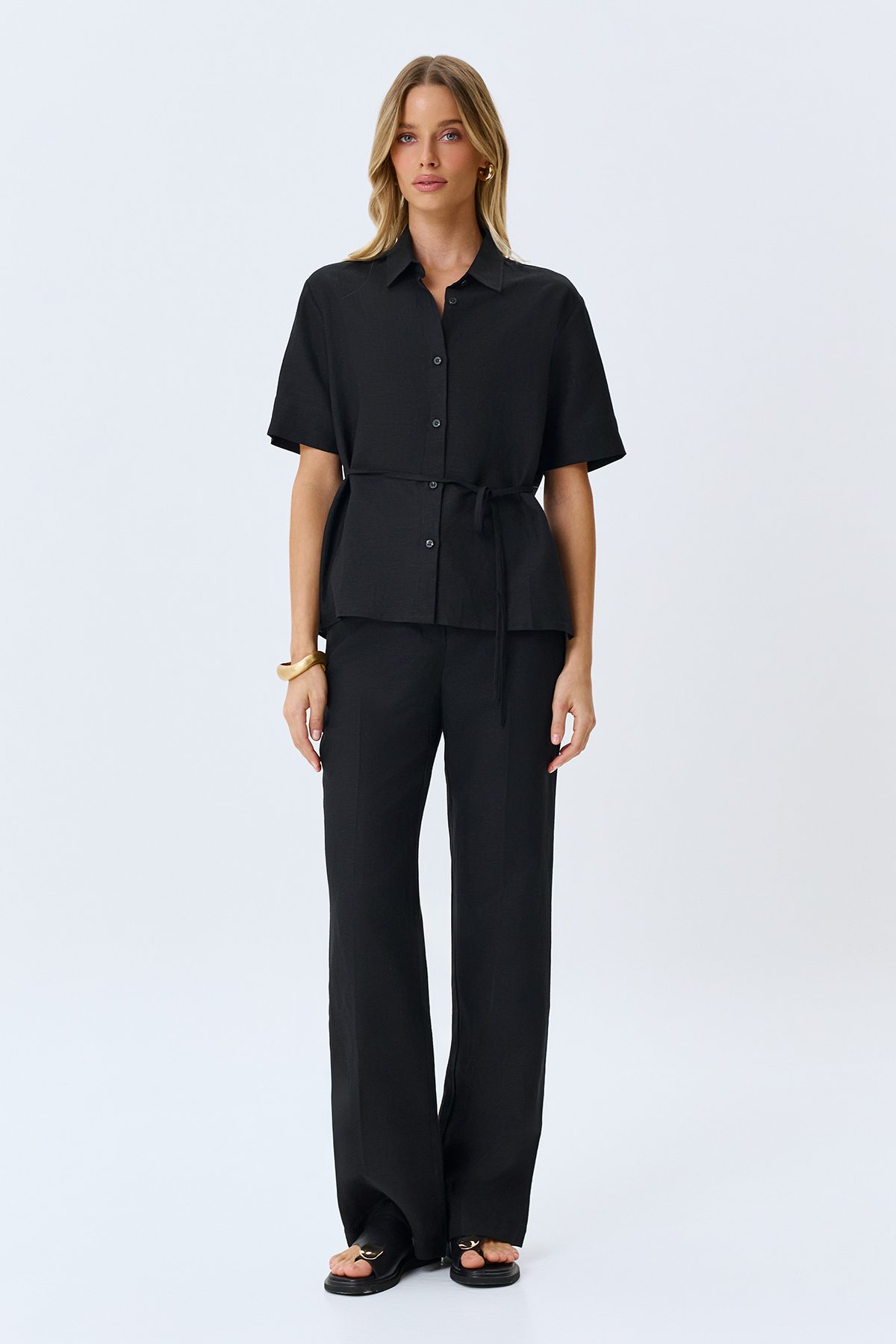 Брюки прямые льняные классические, 50