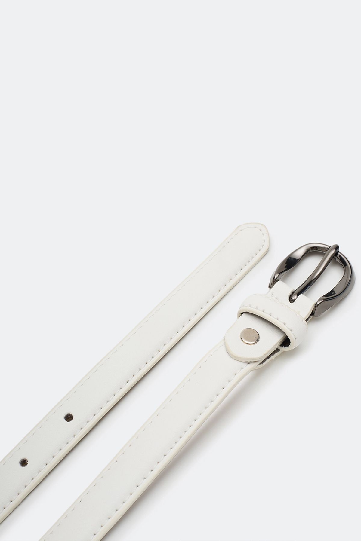 Ремень из искусственной кожи с круглой пряжкой, S