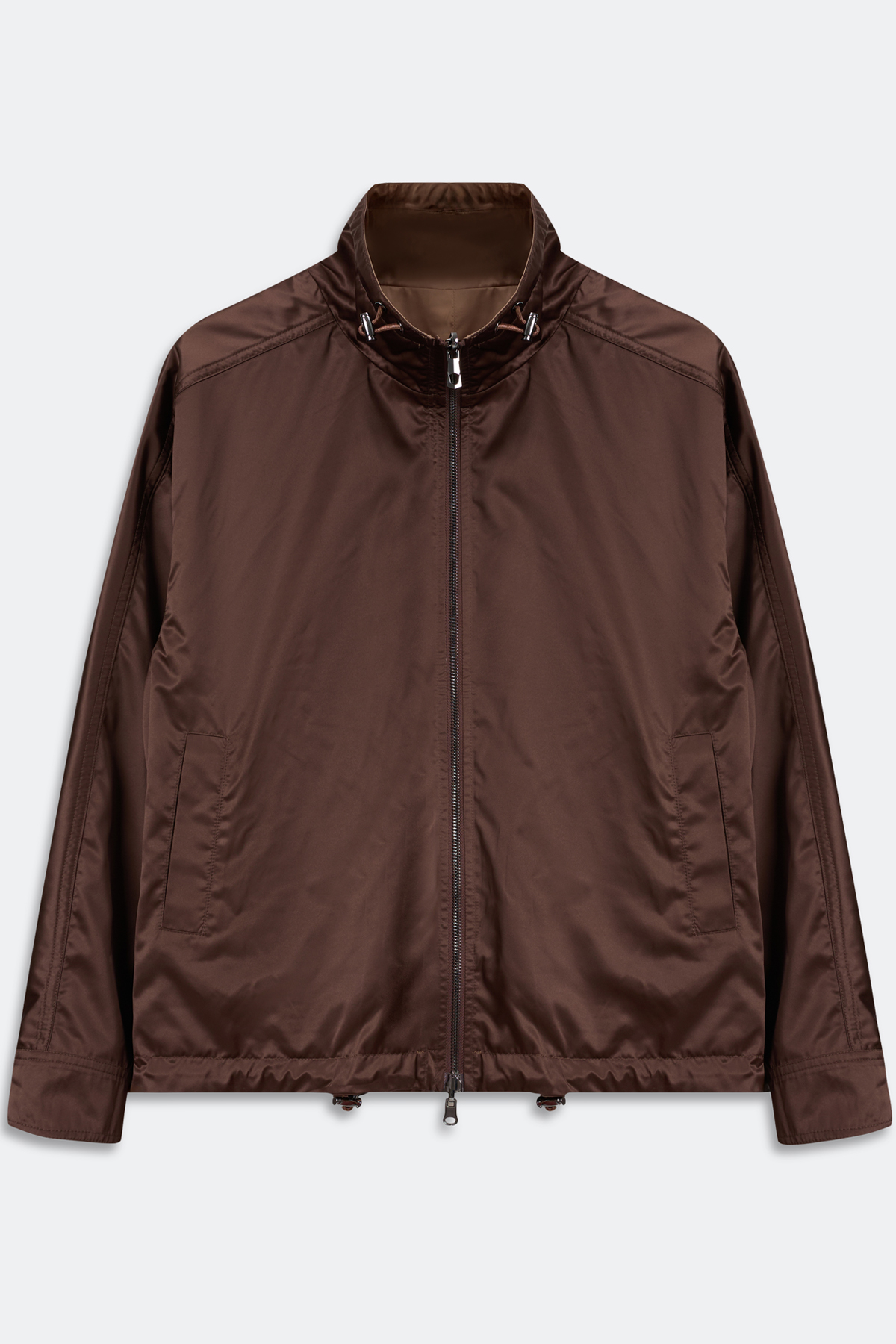 Темная двусторонняя сатиновая ветровка, 46