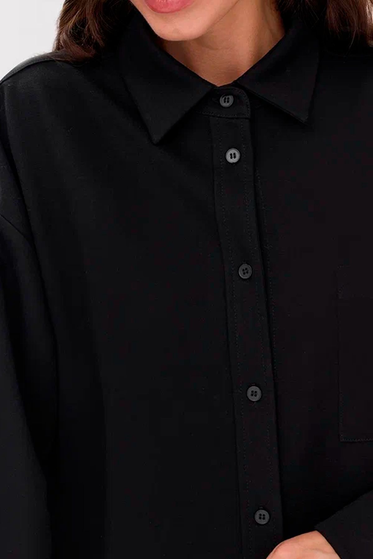 Чёрная однотонная блузка, 52р