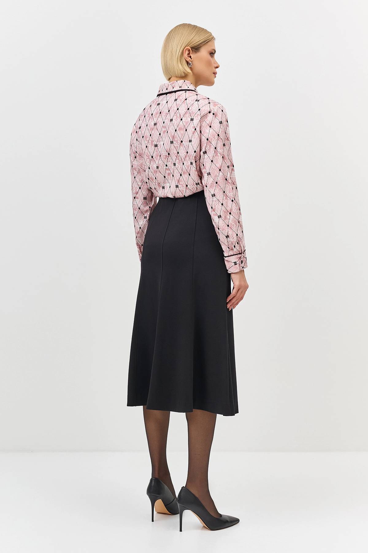 Лимитрированная серия юбка-трапеция из смесовой вискозы и ремень, 36