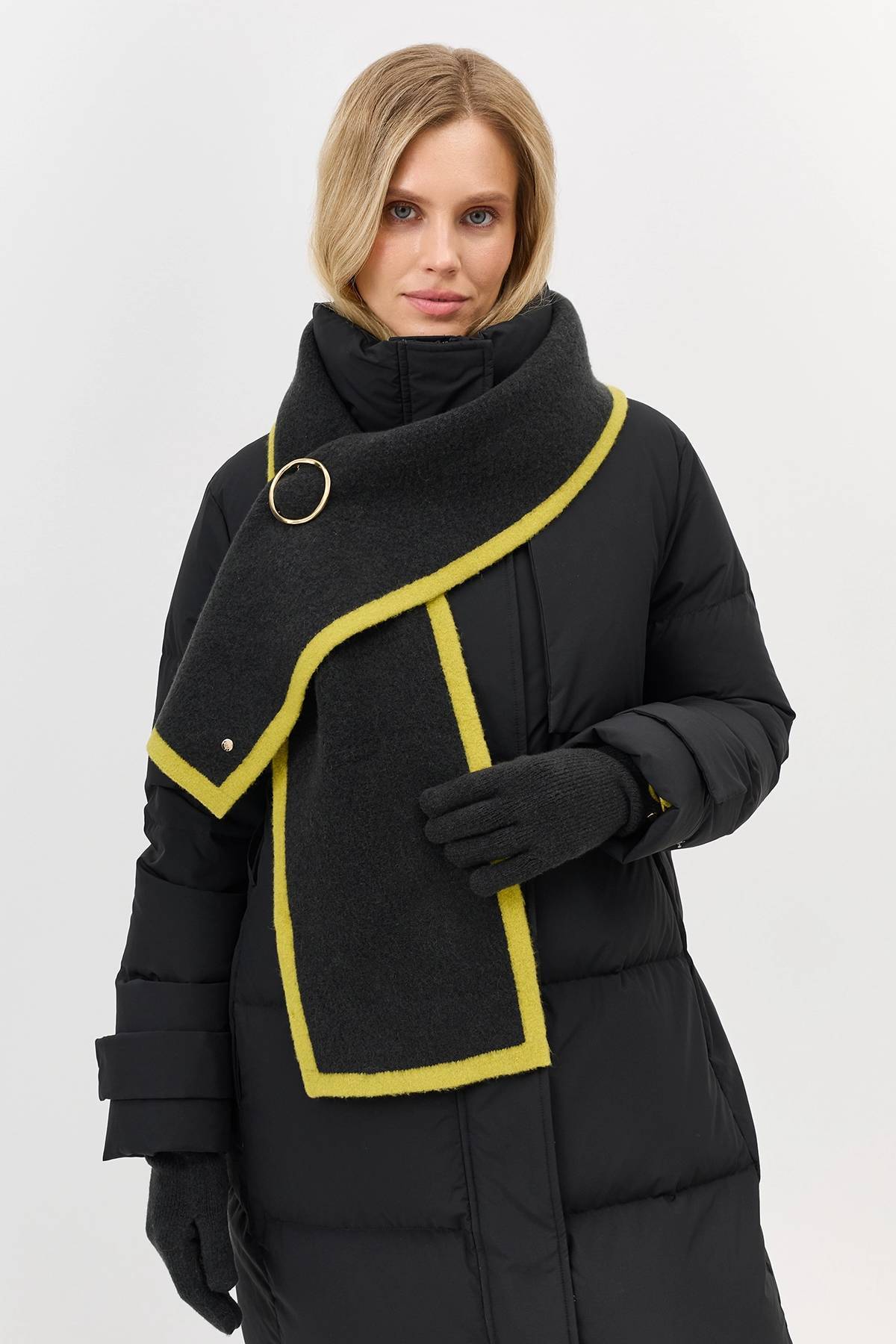 Вязаные перчатки с контрастной отделкой, One