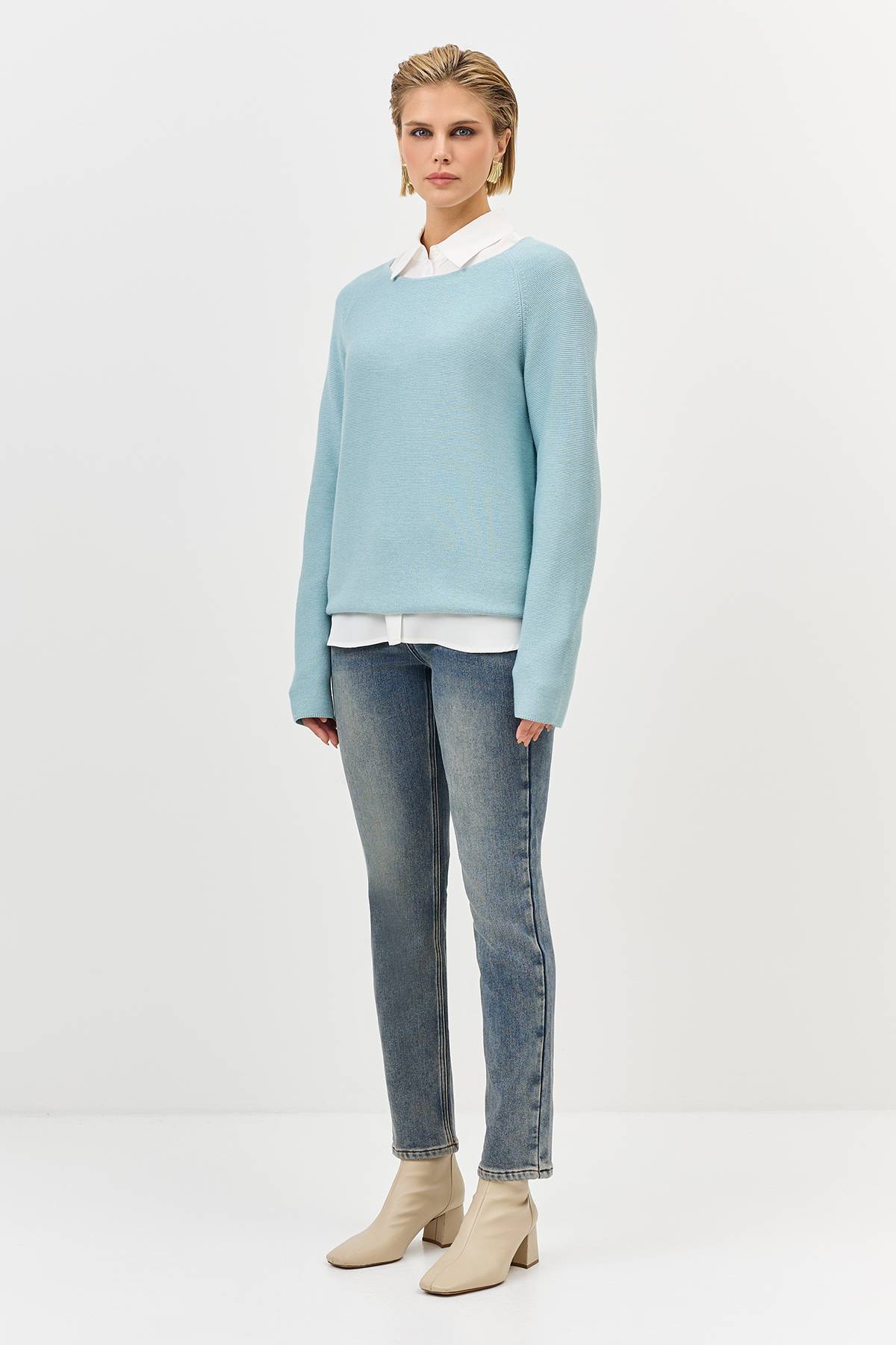 Лимитированная серия яркий джемпер с вырезом лодочка и ремень, 34