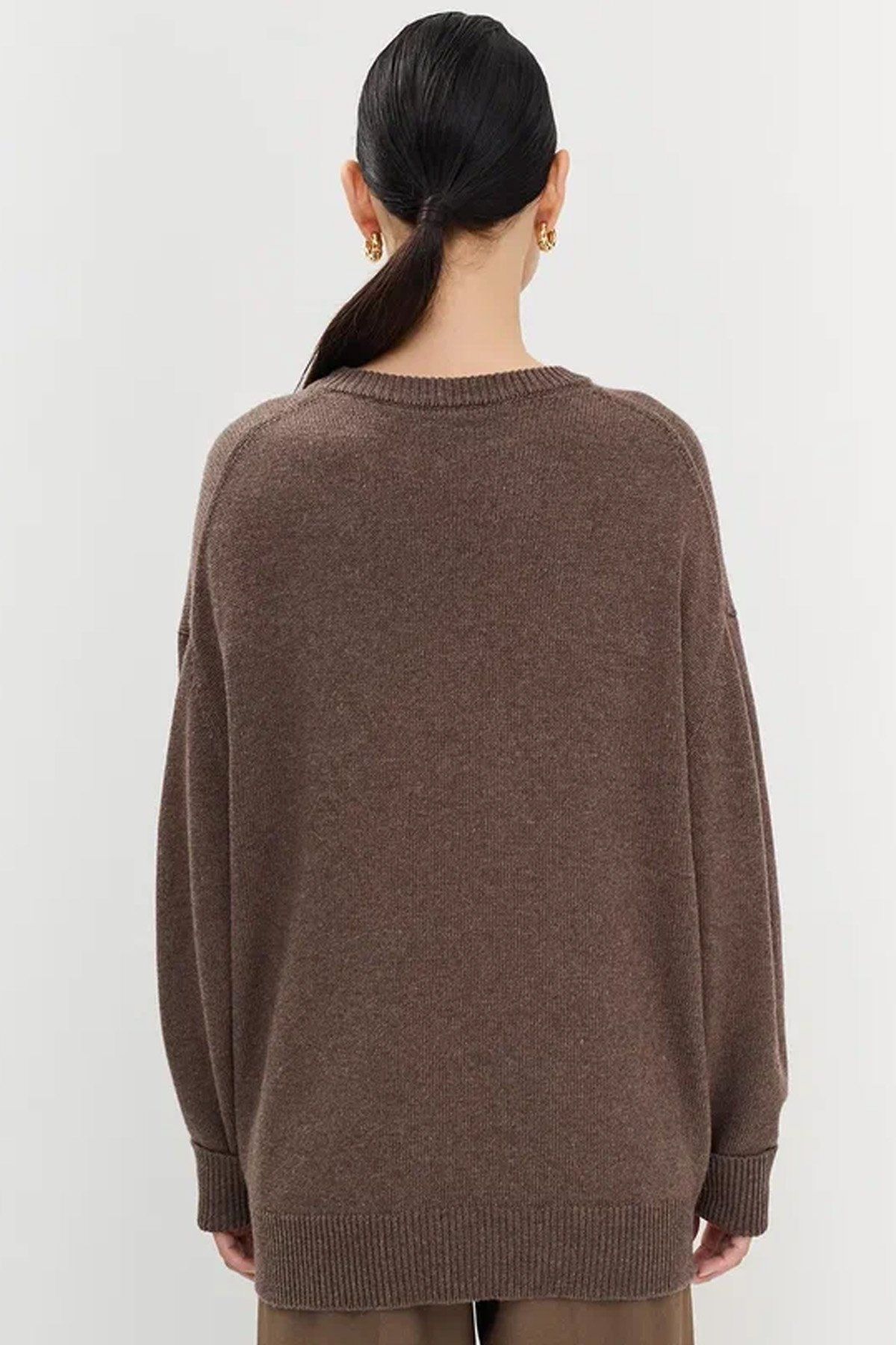 Джемпер из ангоры свободного силуэта в цвете какао, 52р