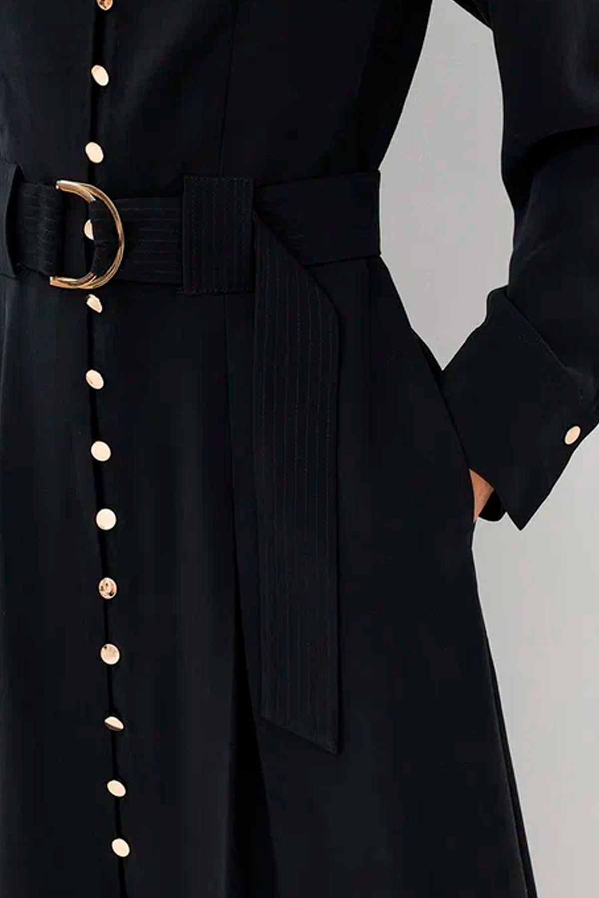 Платье-рубашка А-силуэта со съёмным ремнём, 52р