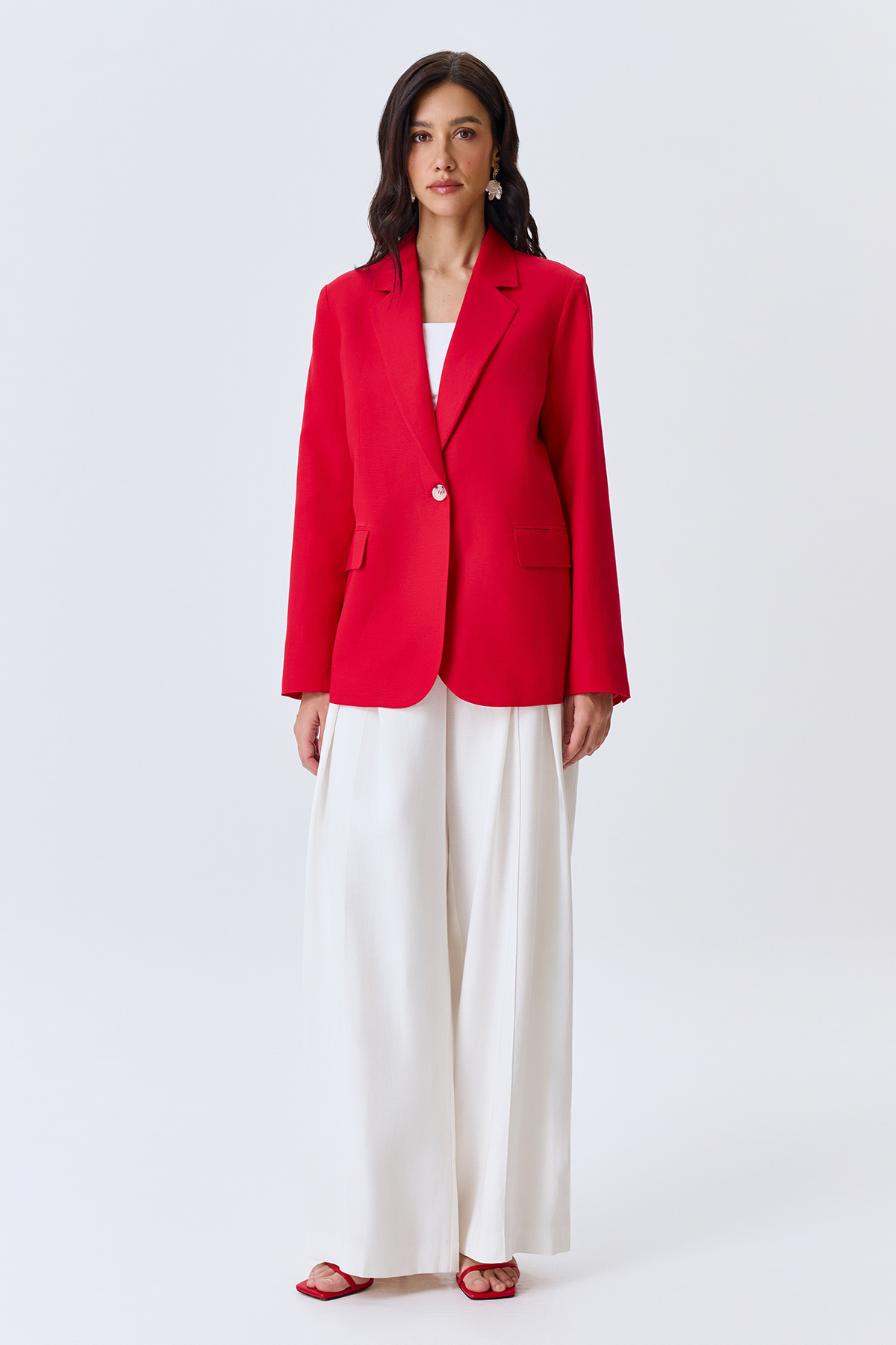 Широкие брюки с акцентными складками, 48