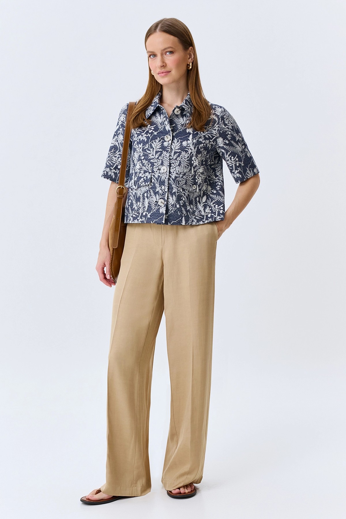 Жакет из жаккардового денима, 44