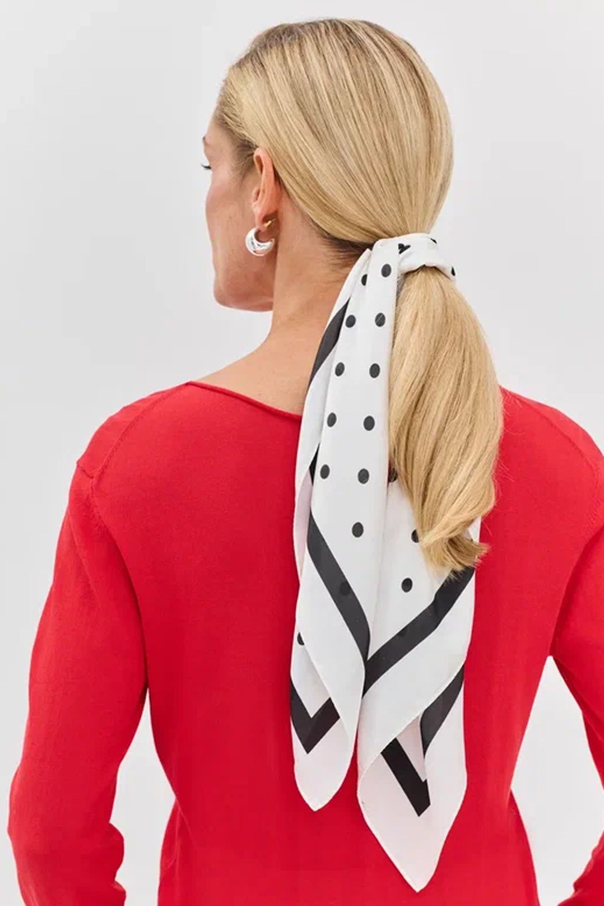 Легкий платок с принтом горошек, One