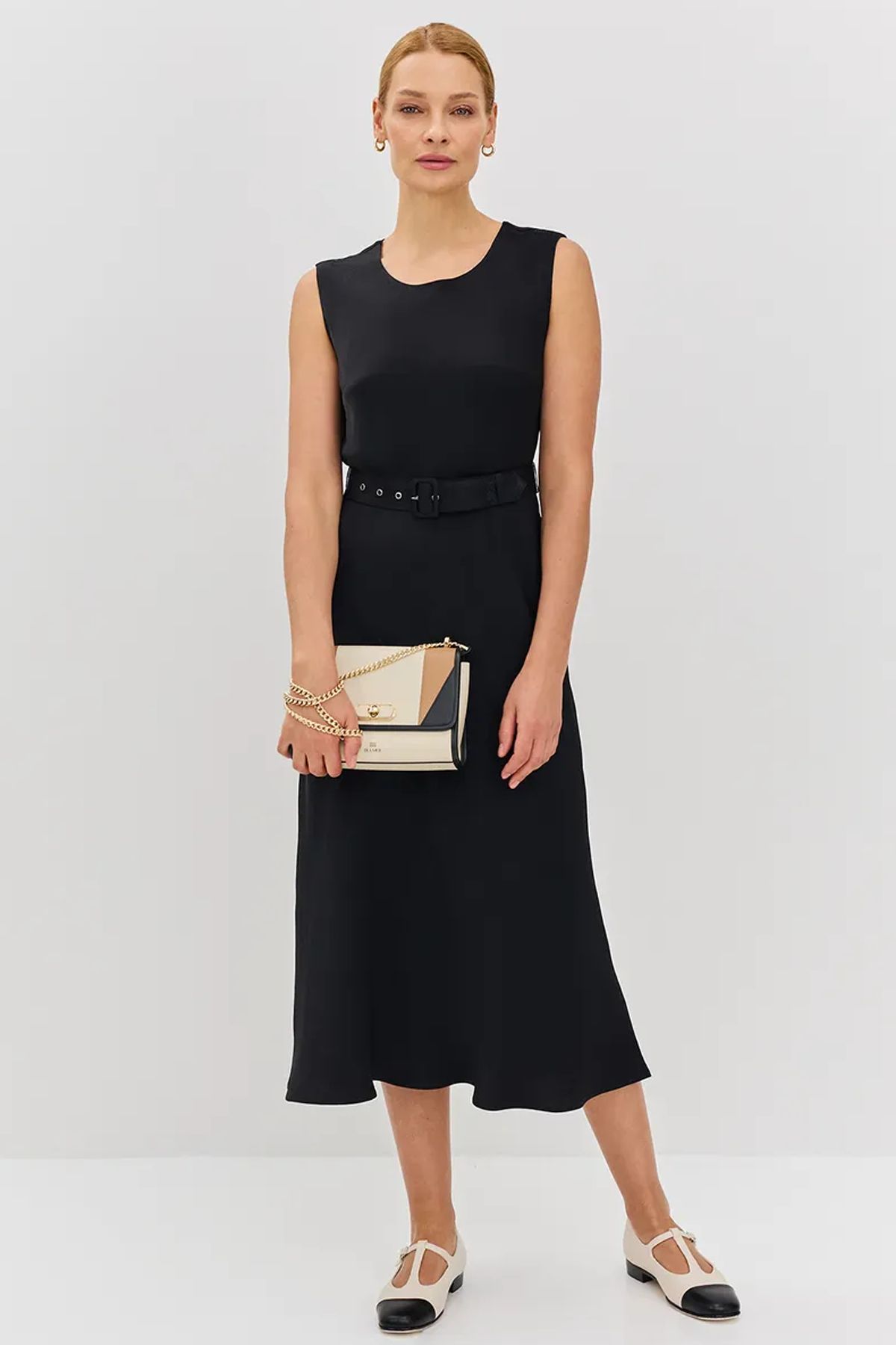 Кожаная сумка кроссбоди с клапаном с геометрическими контрастными деталями, One