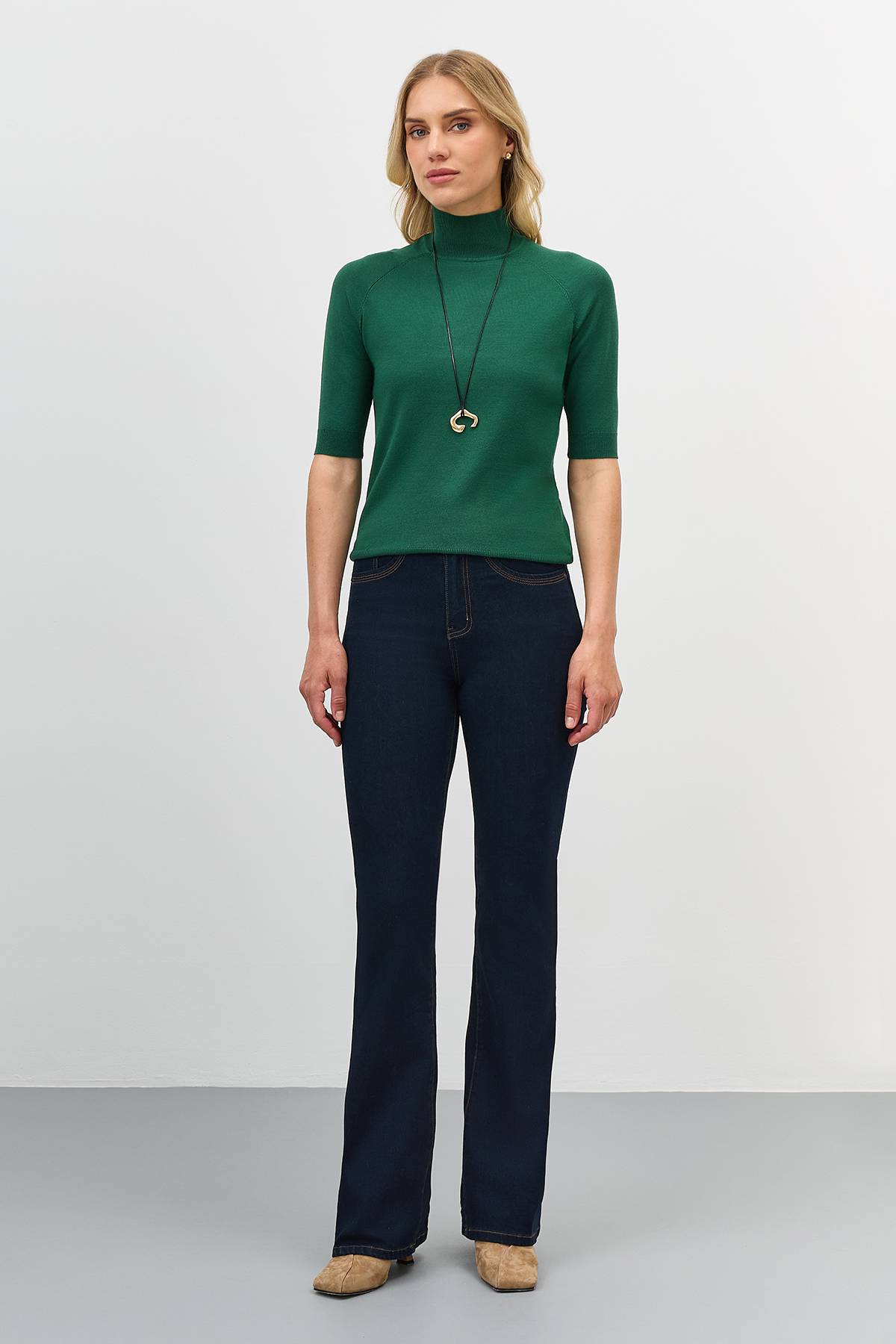 Расклешенные джинсы с высокой посадкой, 52