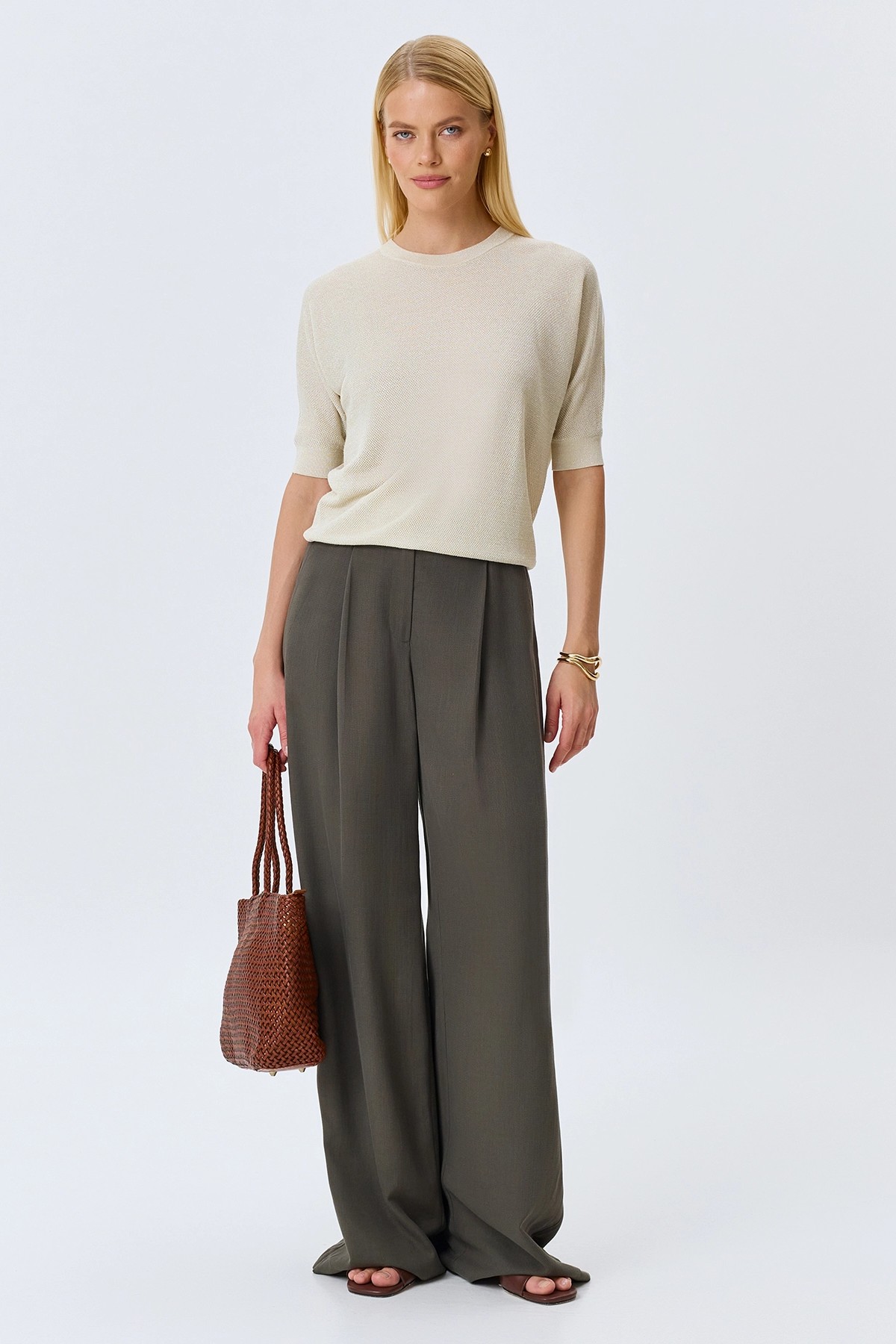 Брюки палаццо из 100% тенселя, 44