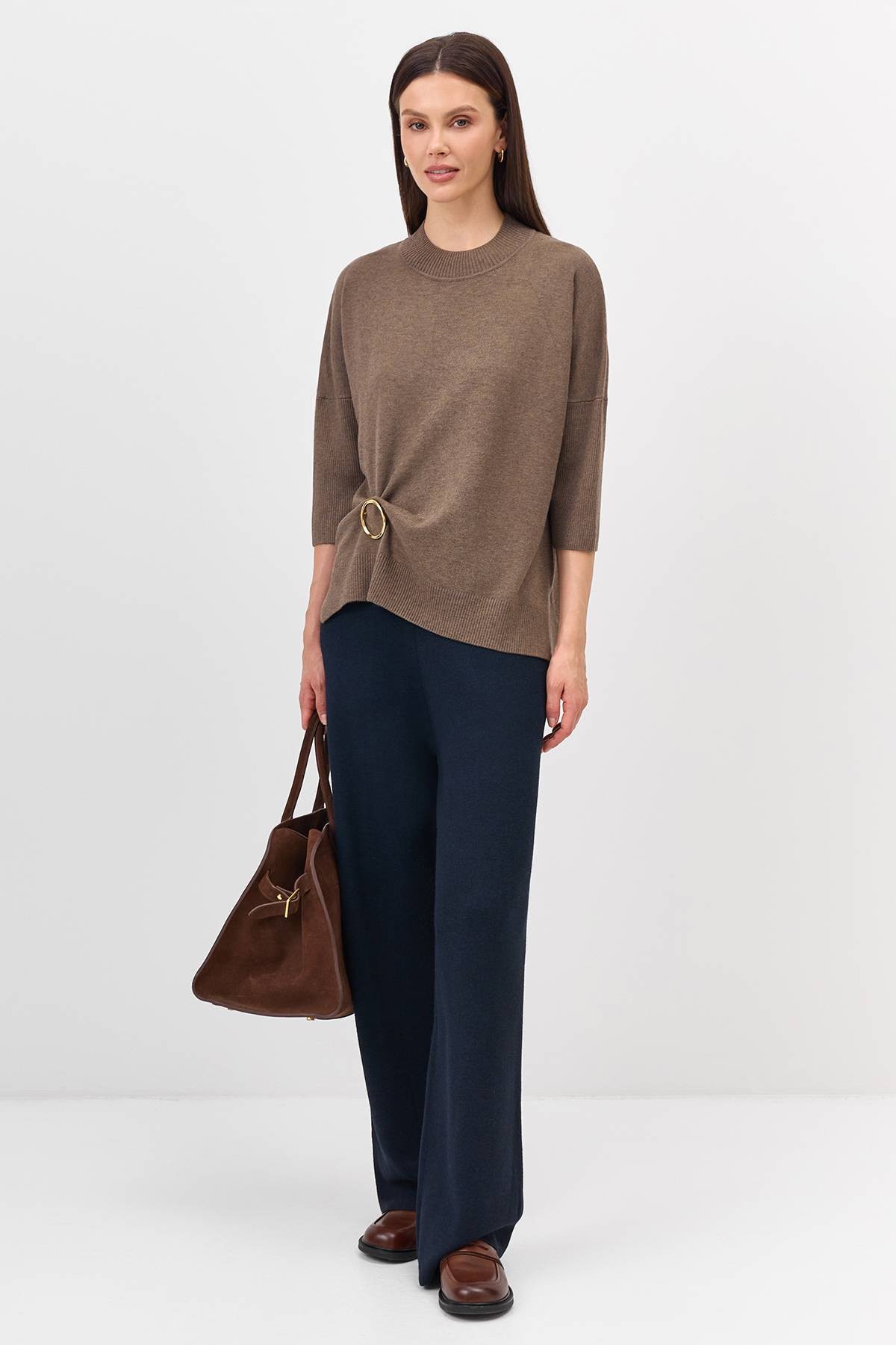 Лимитированная серия вязаный джемпер с ангорой и ремень, 36