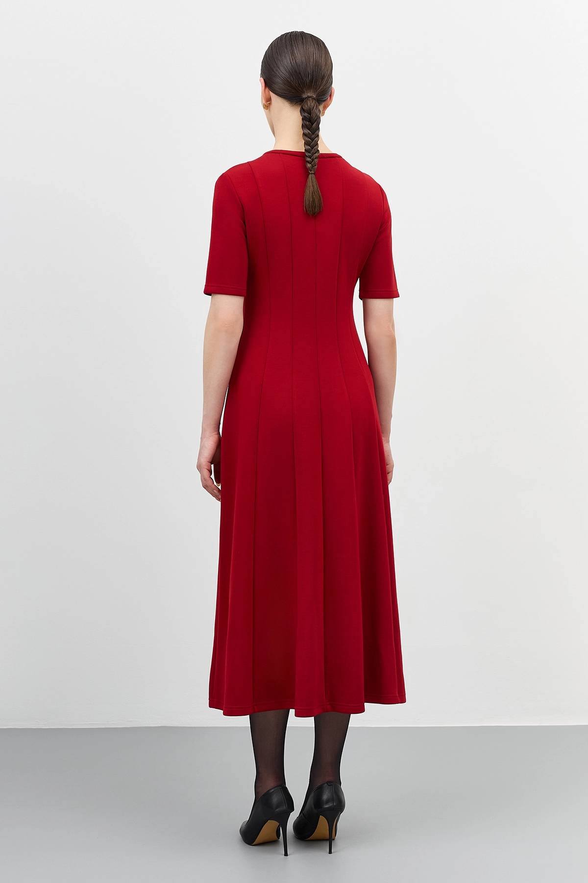 Лимитированнная серия темно-красное платье с палантином, 40