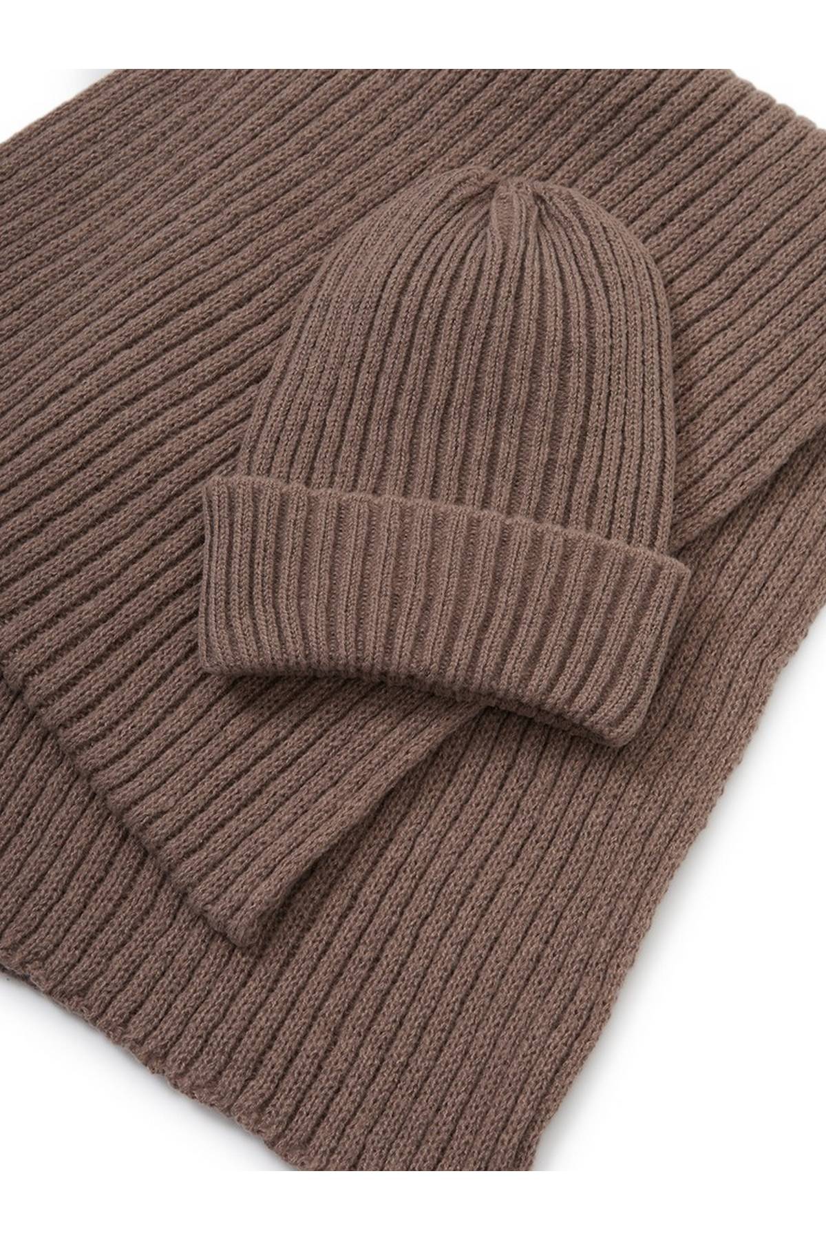 Шарф серо-коричневый, One