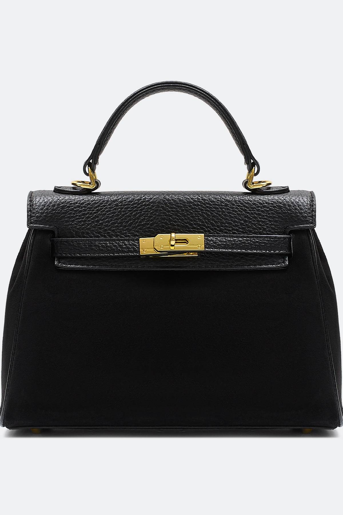 Элегантная сумка с короткими ручками и металлической застёжкой, One