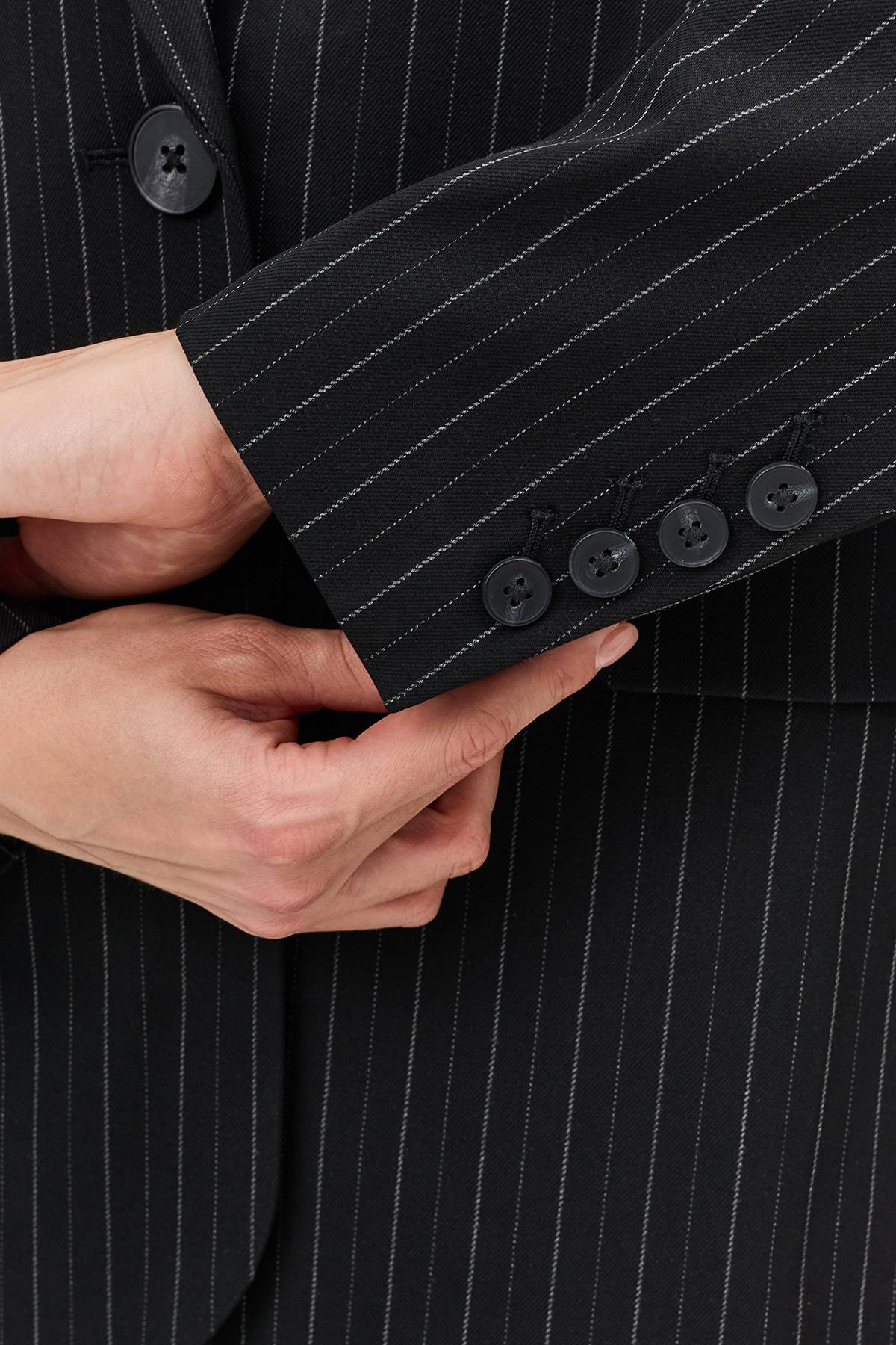 Лимитированая серия классический блейзер в полоску с ремнем, 34