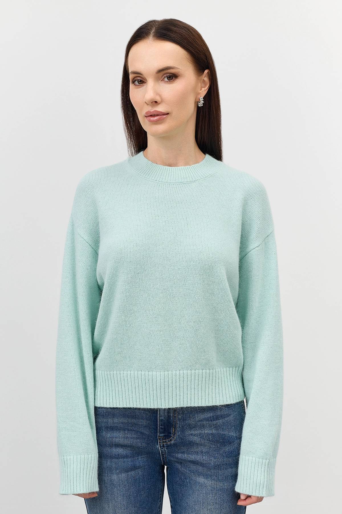 Лимитированная серия пушистый джемпер с ангорой и ремень, 40