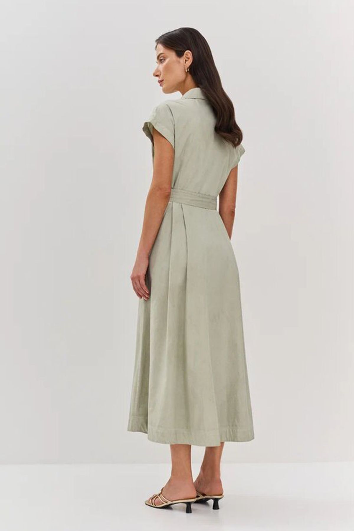 Однотонное платье-рубашка, 52р