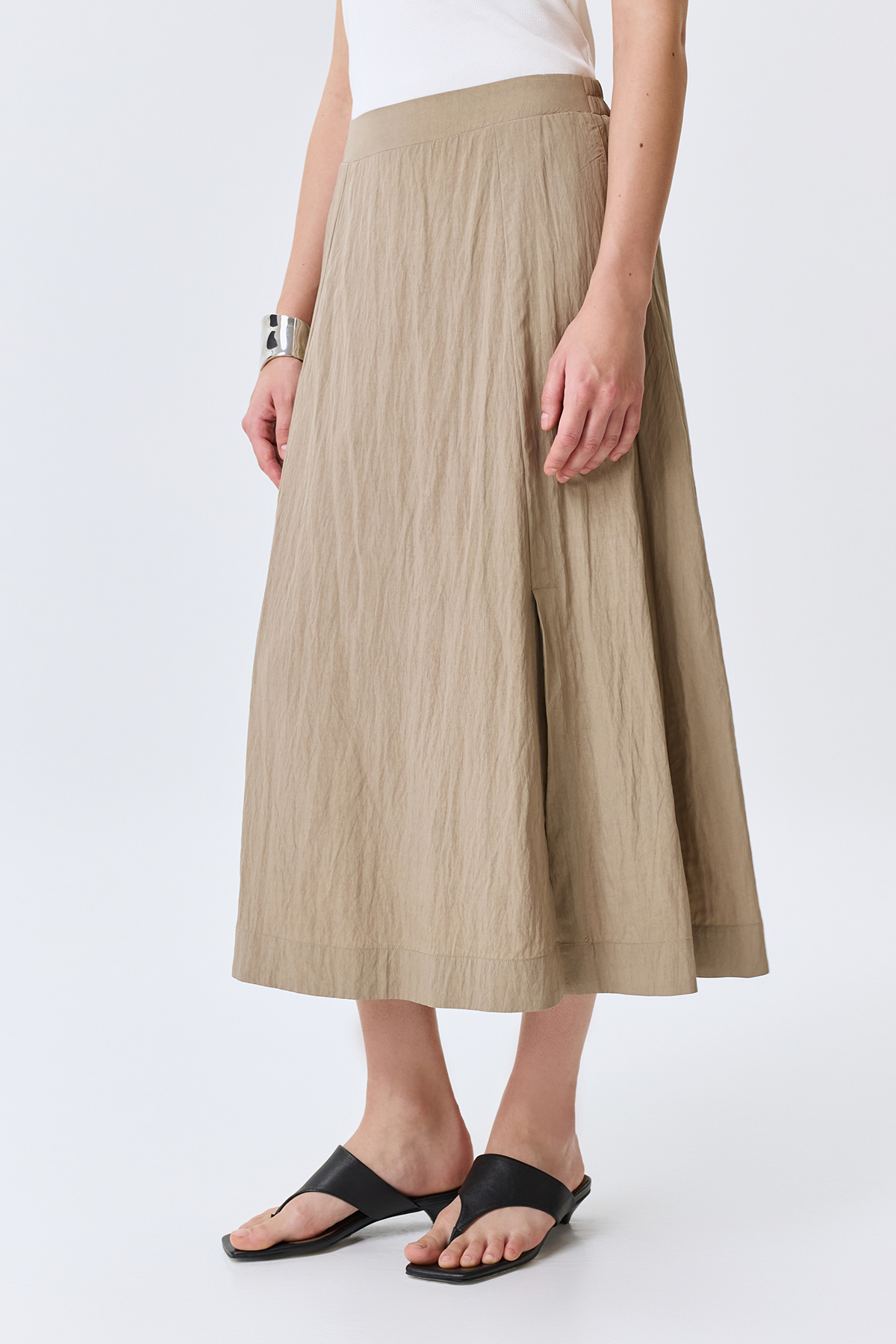 Свободная юбка из фактурной вискозы, 52