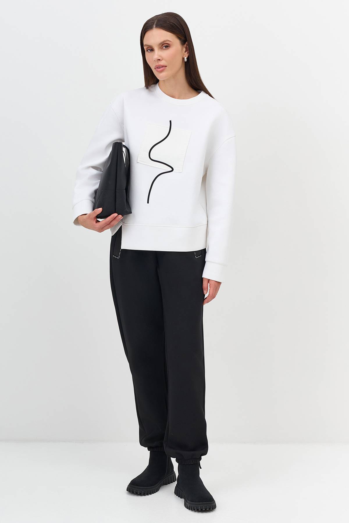 Лимитированная серия cвитшот с минималистичным принтом и ремень, 34