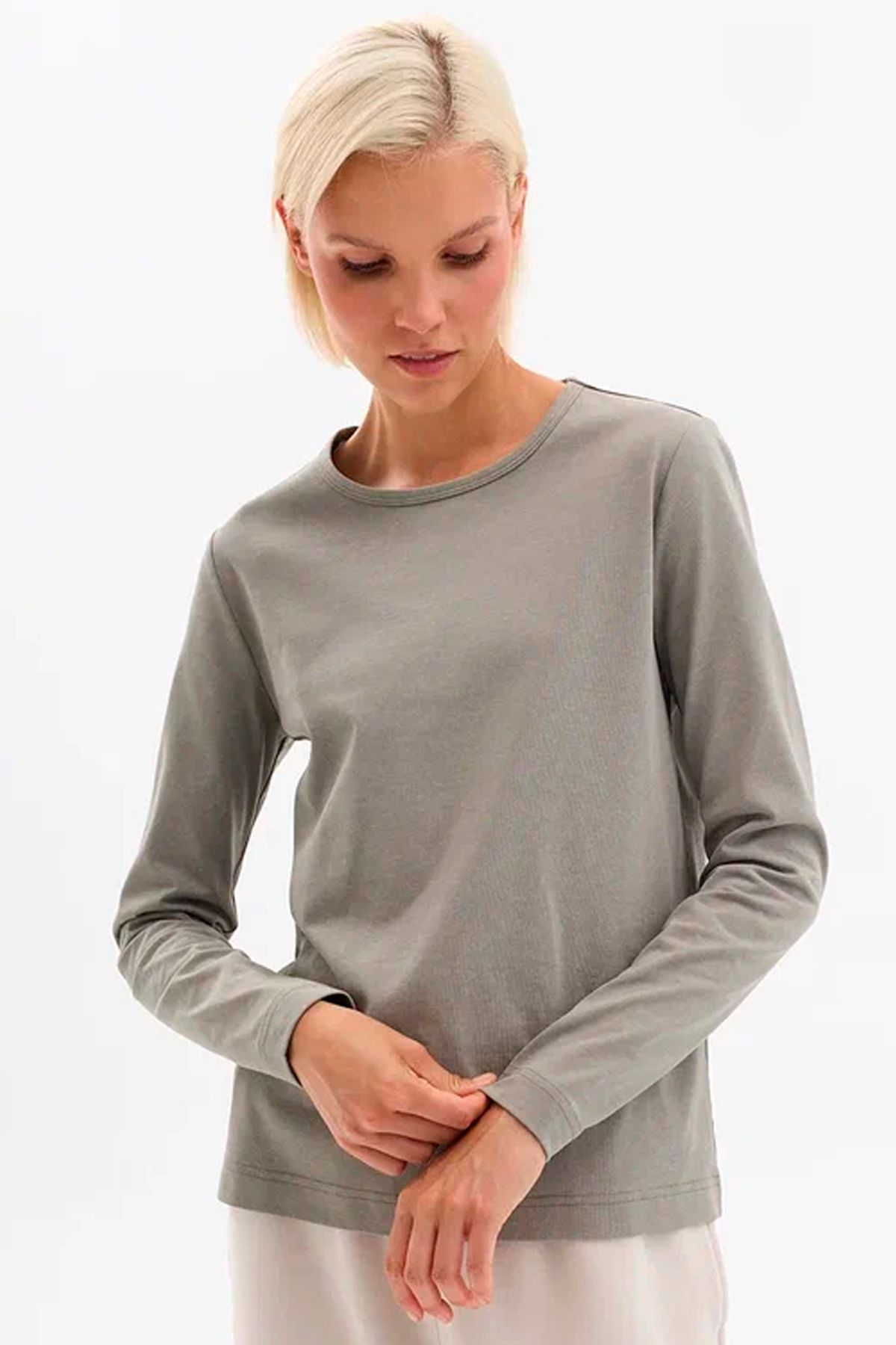 Приталенный джемпер с эффектом "мраморной" ткани в цвете какао, 46р