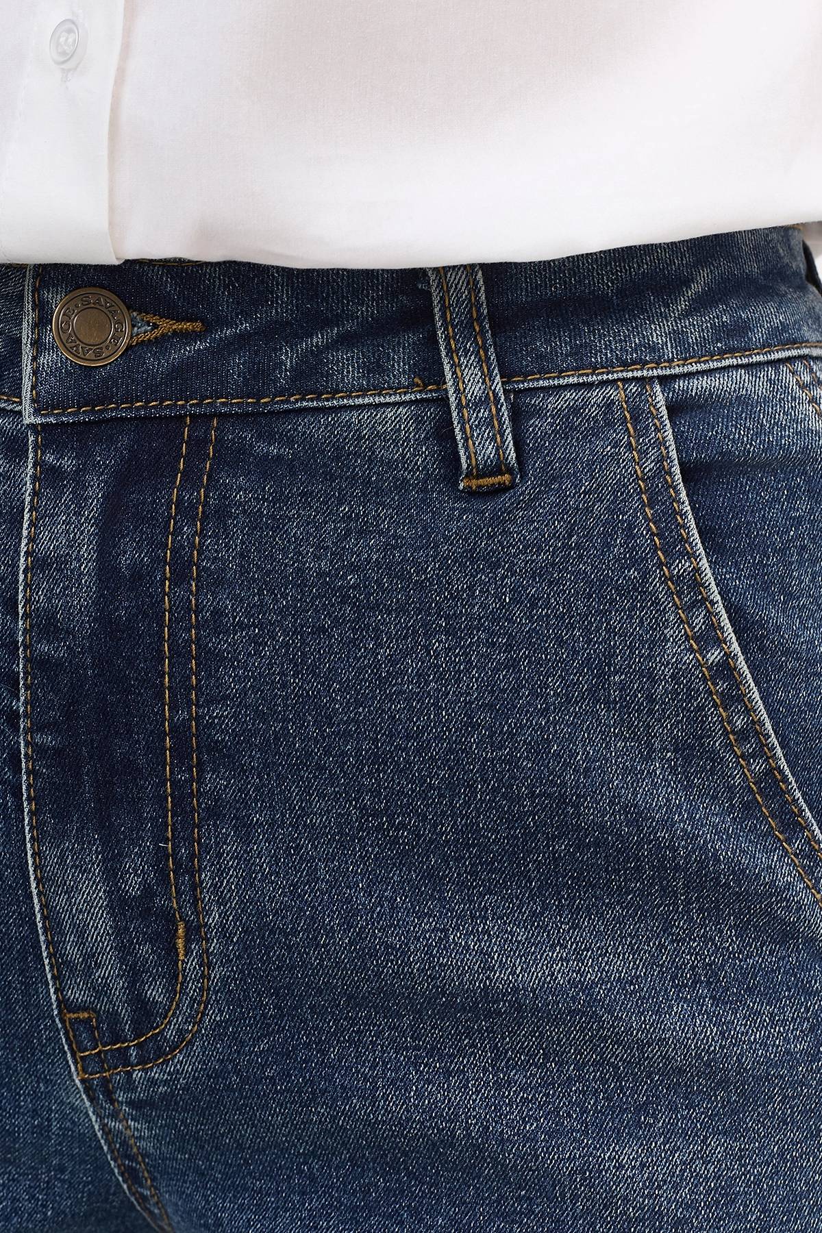 Широкие джинсы с рельефами, 42