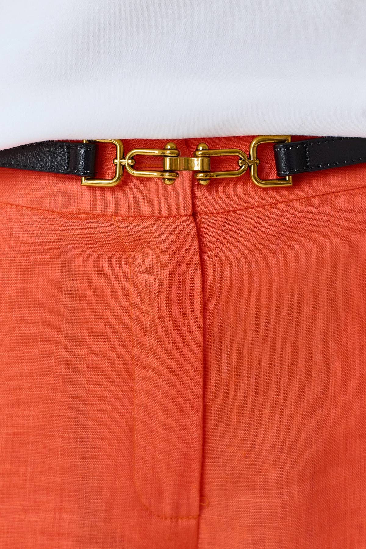 Узкий ремень с фигурной пряжкой, One