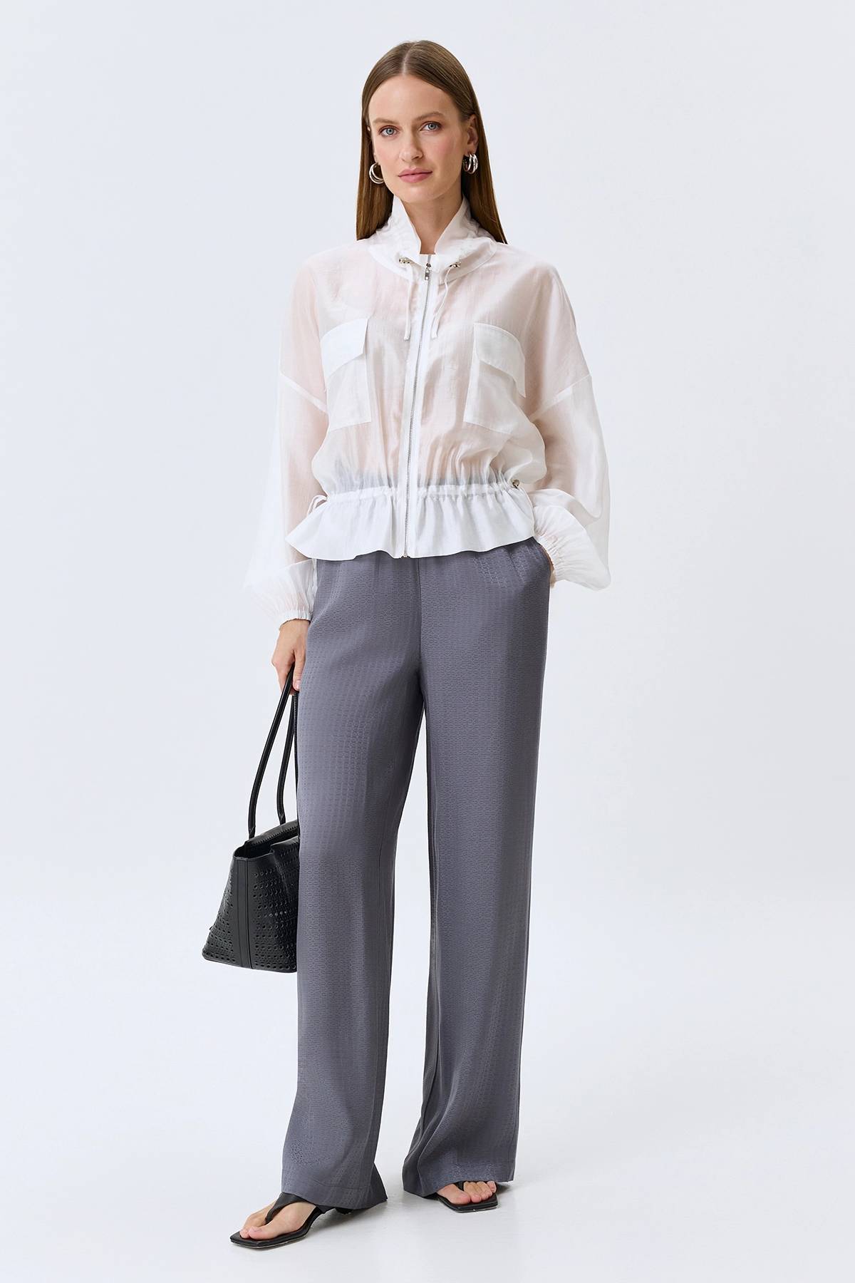 Жаккардовые брюки из 100% вискозы, 46