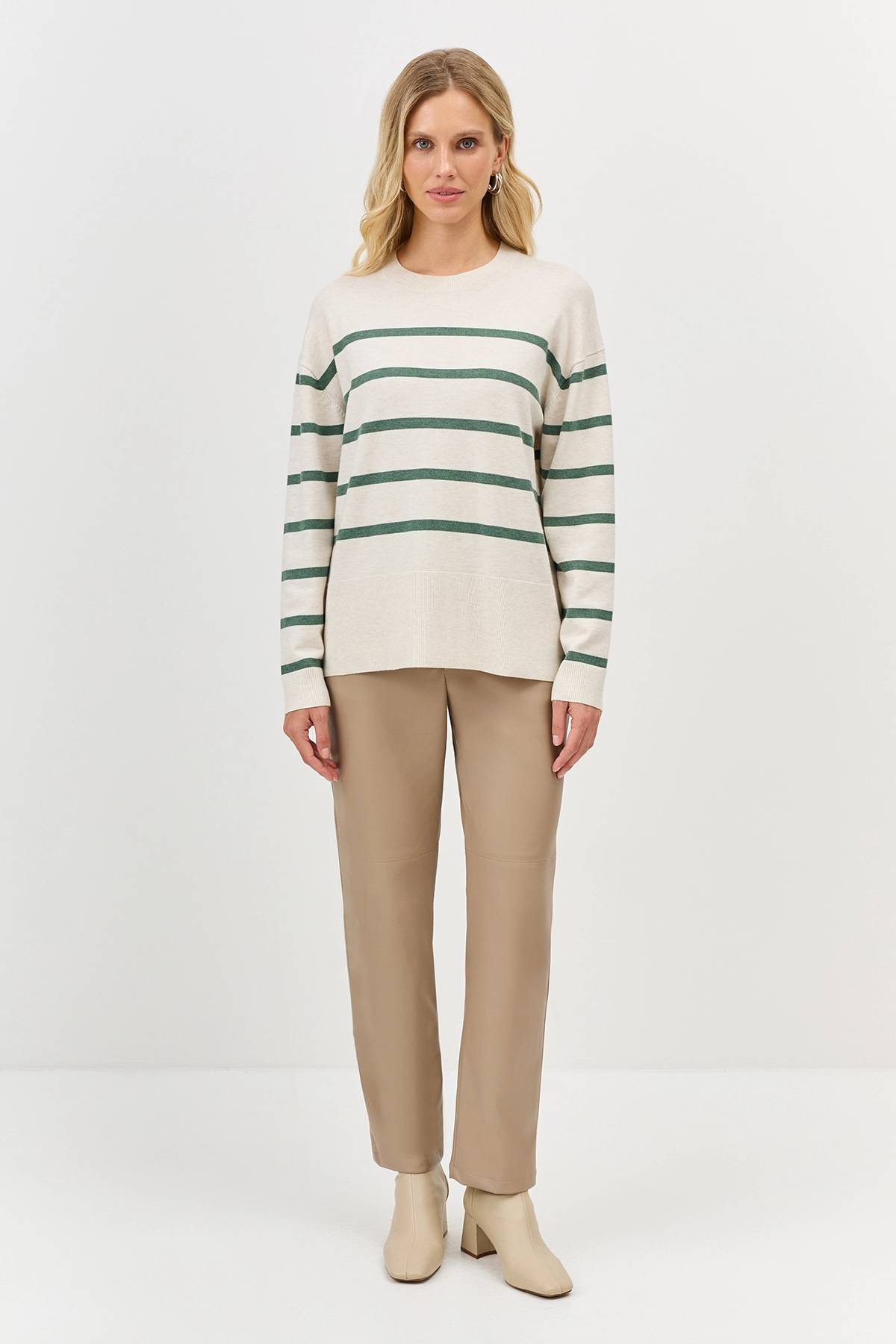 Лимитрированная серия джемпер в полоску и ремень, 34