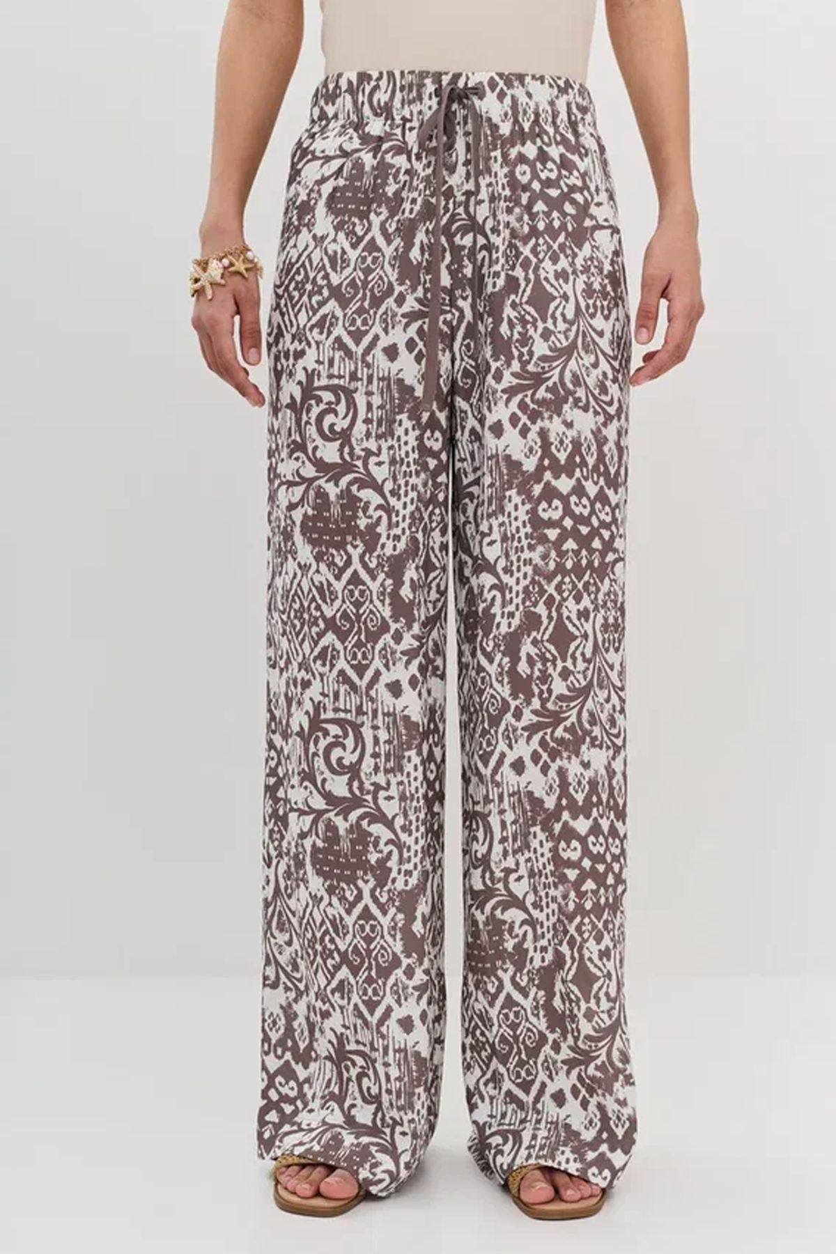 Брюки с этническим узором, 46р