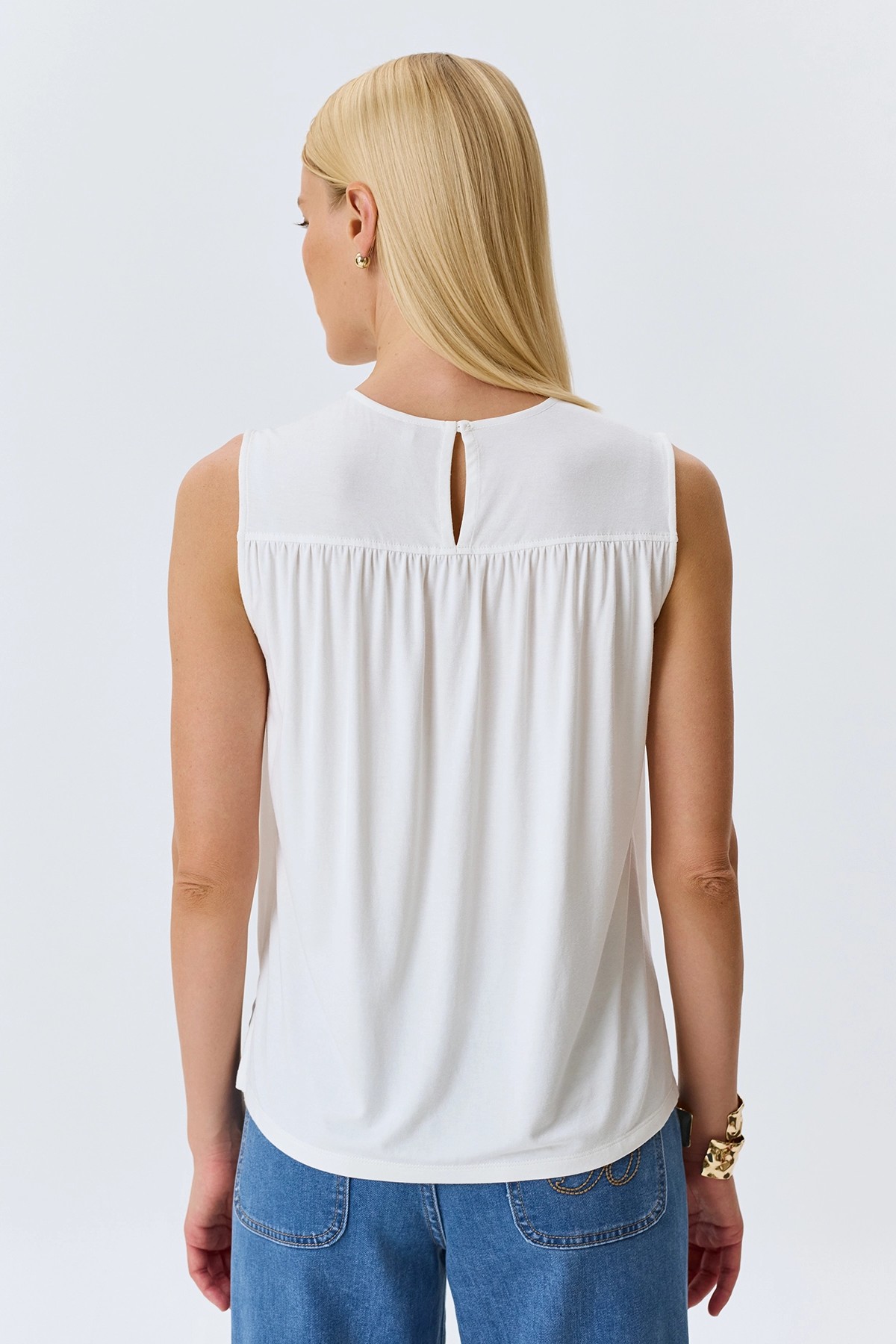 Комбинированный топ с шифоном, 44