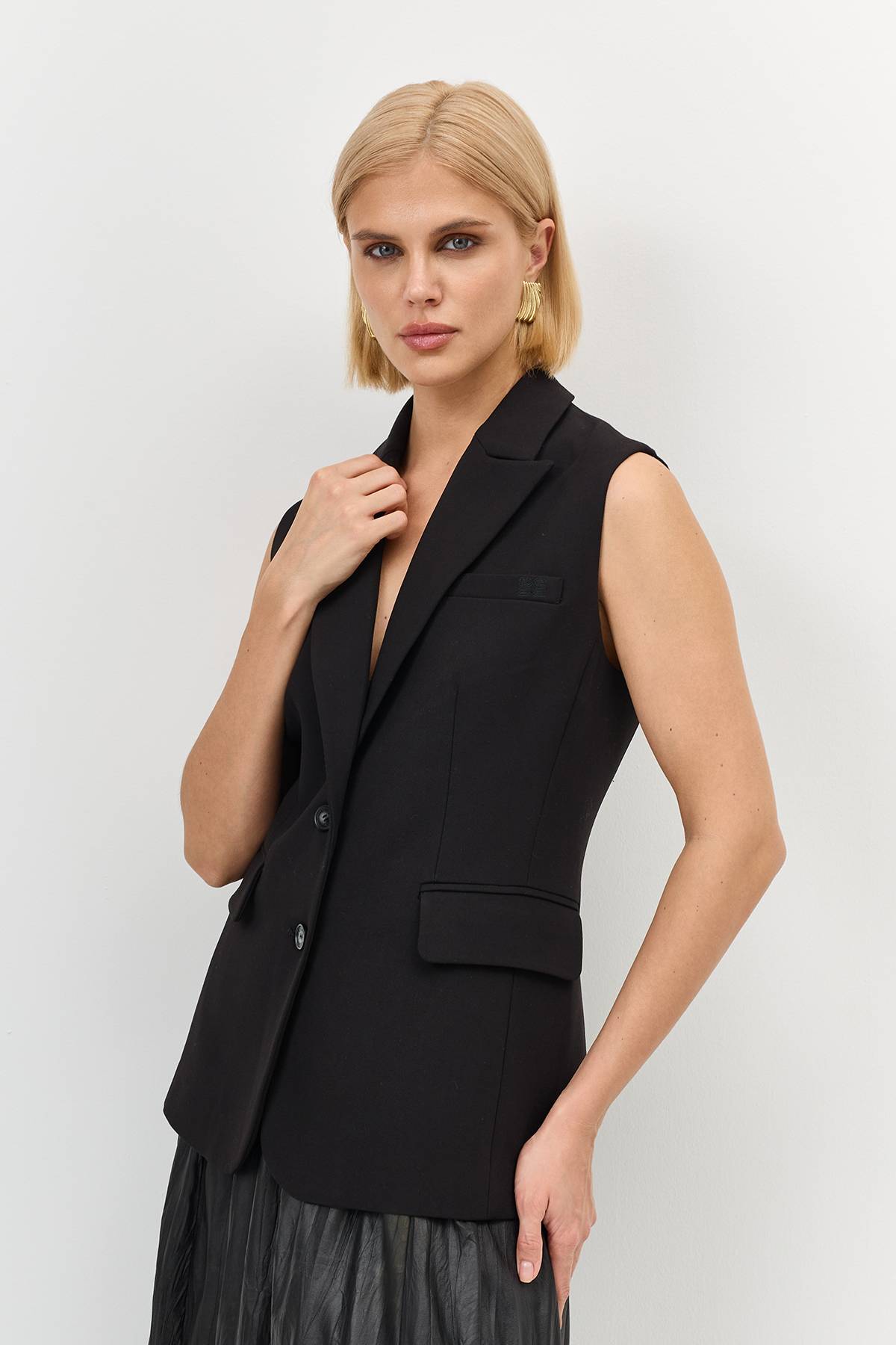 Лимитированная серия удлиненный жилет с палантином, 36