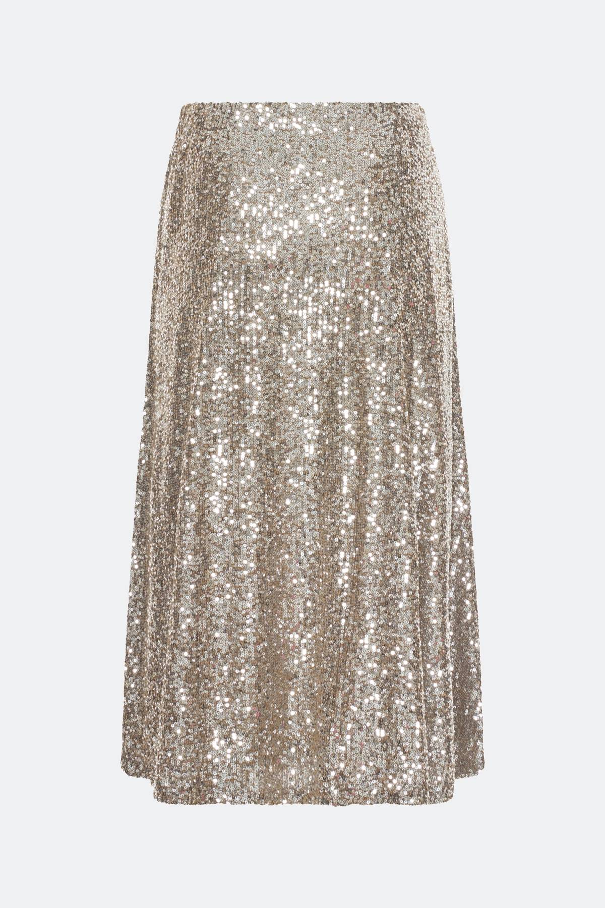 Лимитированная серия яркая юбка-миди с искрящимися пайетками и ремень, 34
